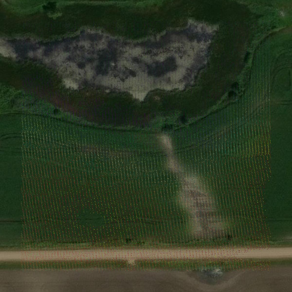 This image shows a LiDAR point cloud in Douglas County created using GIS data in Equator.