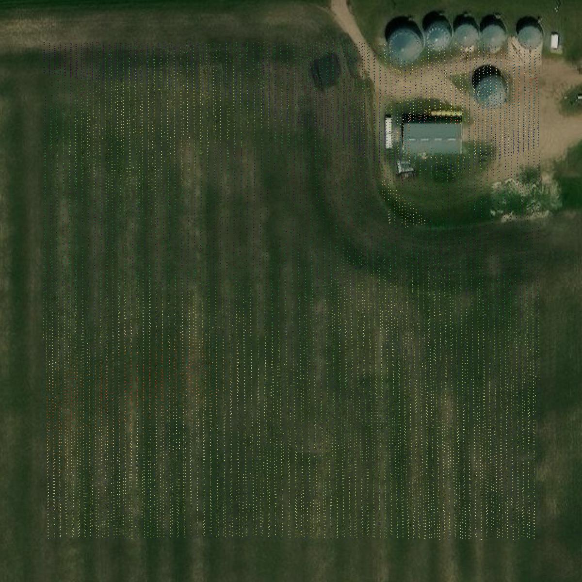 This image shows a LiDAR point cloud in Douglas County created using GIS data in Equator.