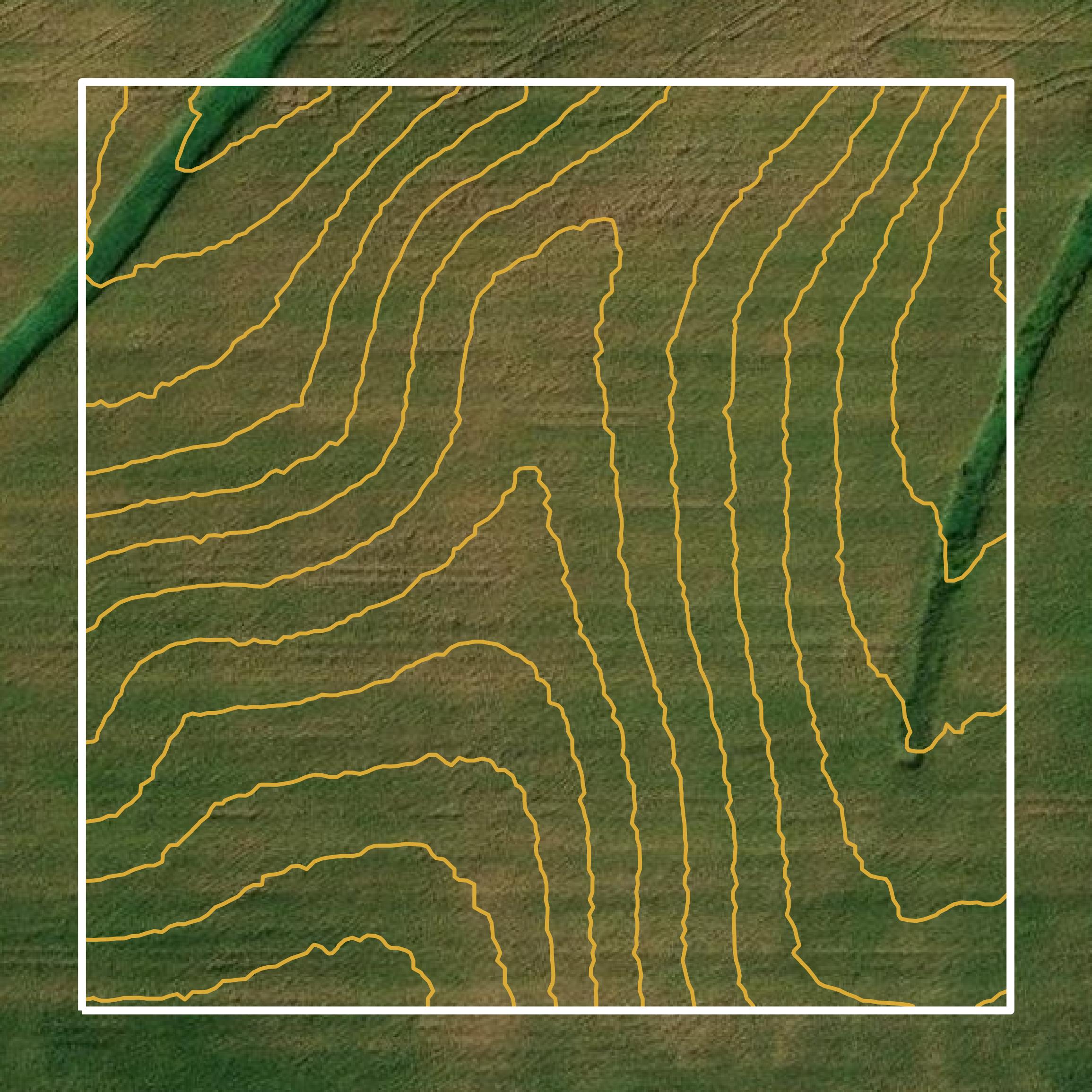 This image shows a contour map in Fillmore County created using GIS data in Equator.