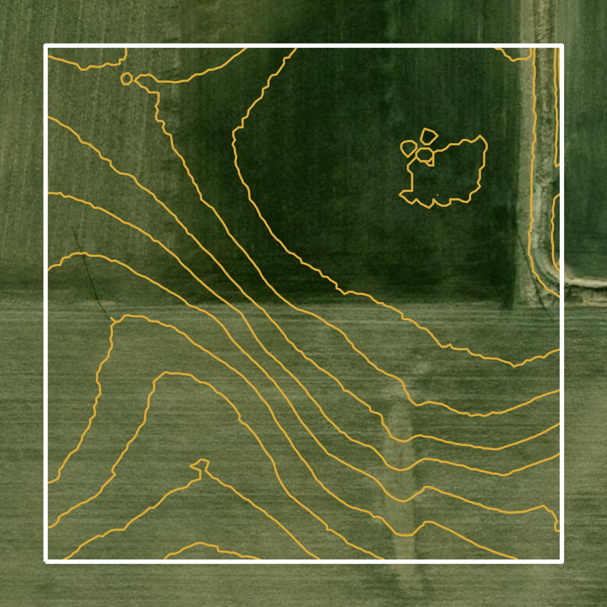 This image shows a contour map in Freeborn County created using GIS data in Equator.