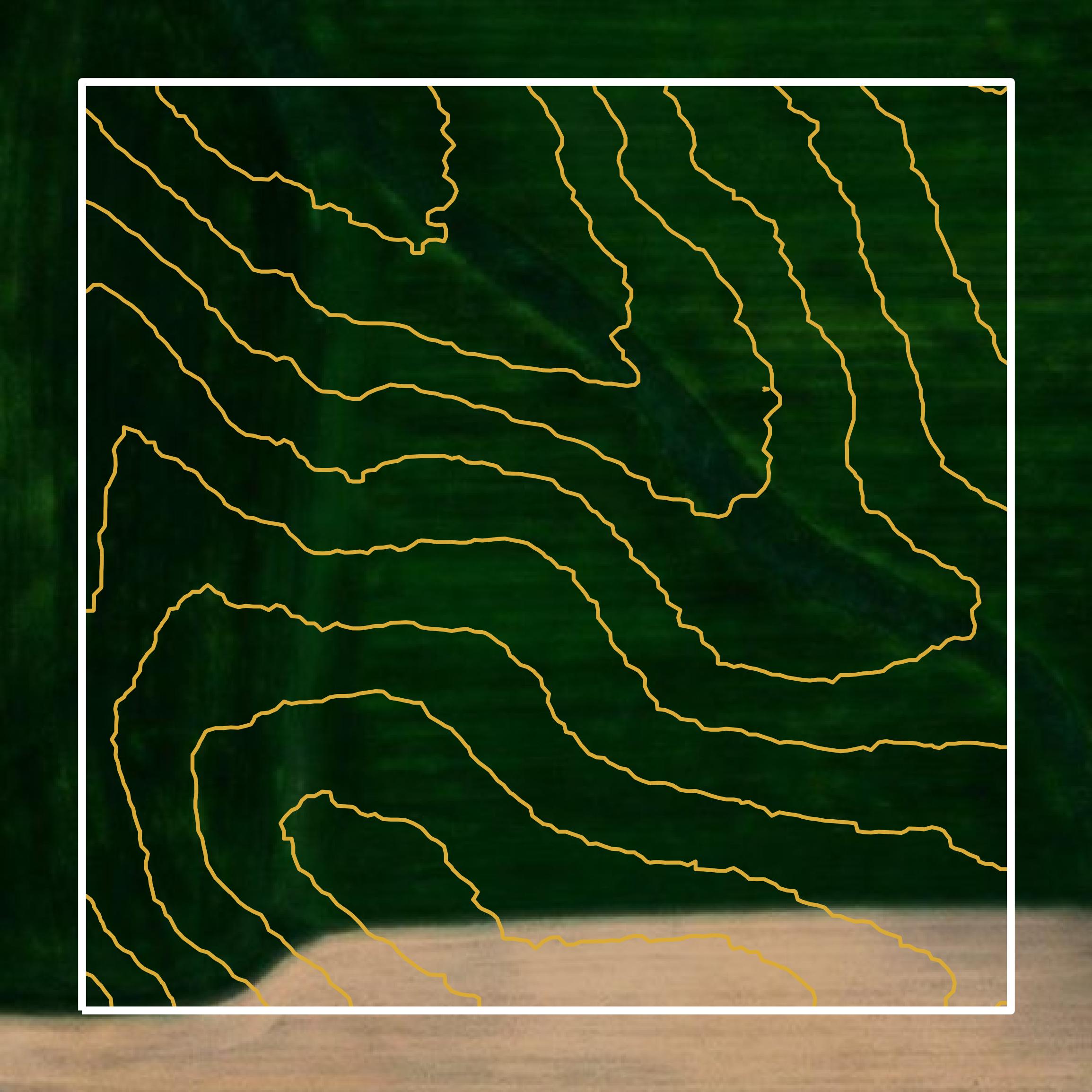 This image shows a contour map in Houston County created using GIS data in Equator.
