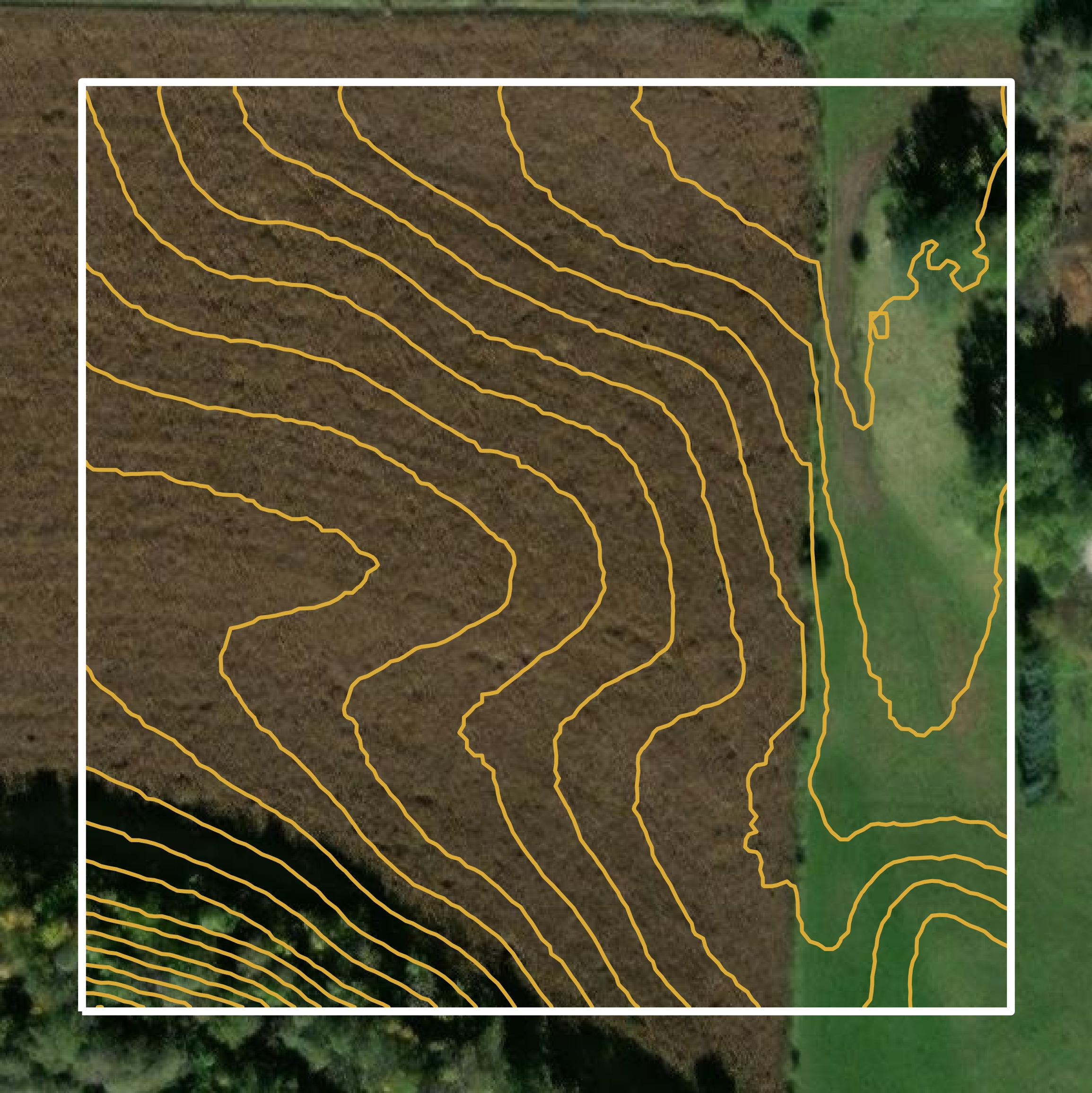This image shows a contour map in Houston County created using GIS data in Equator.