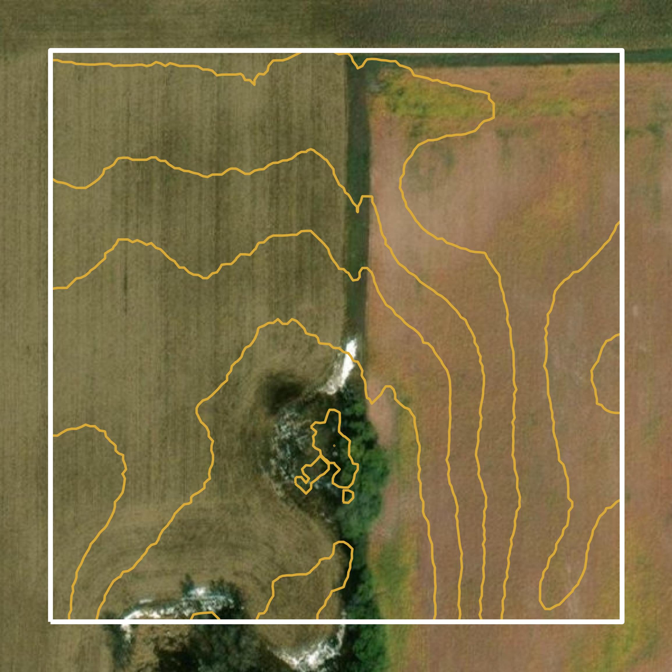 This image shows a contour map in Isanti County created using GIS data in Equator.