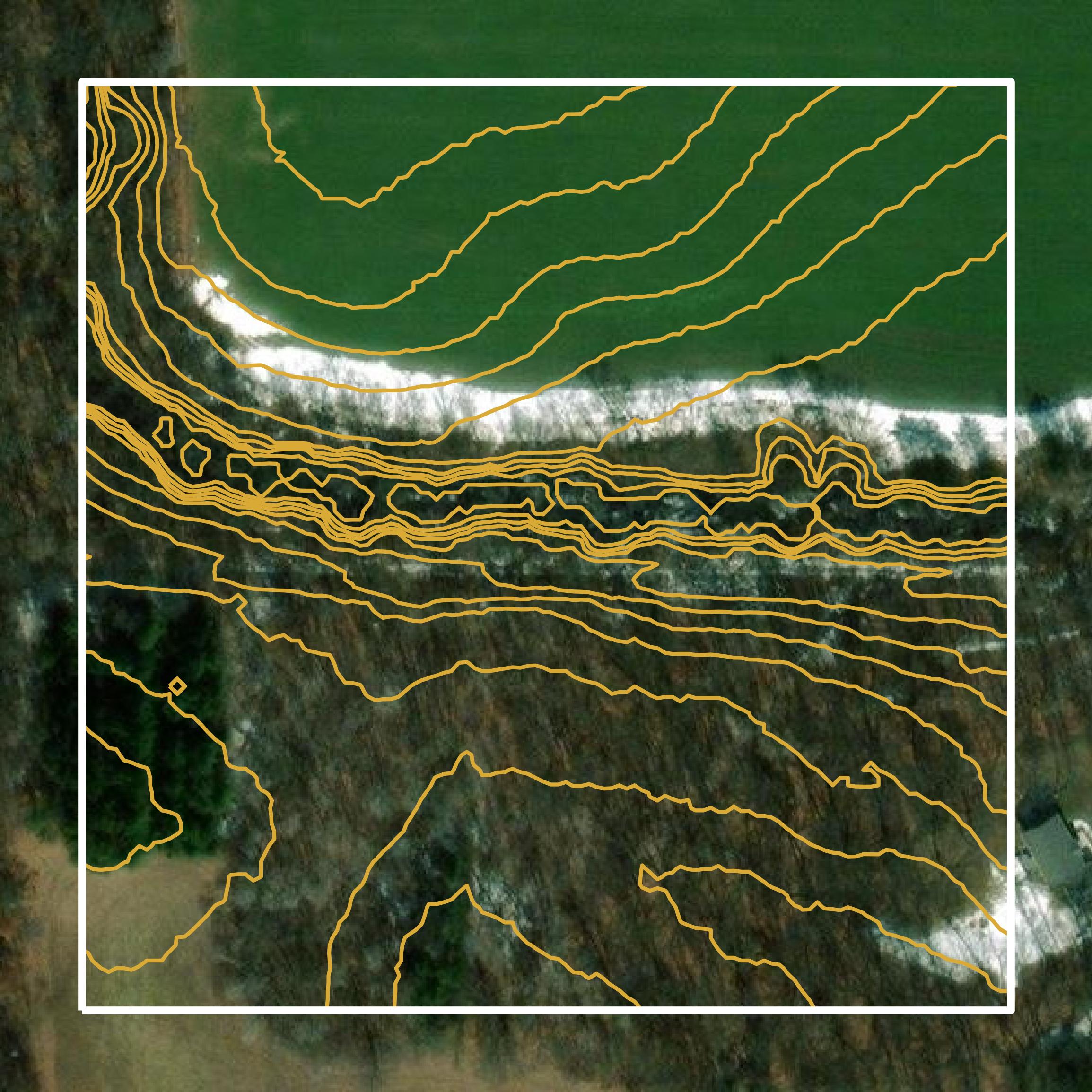This image shows a contour map in Isanti County created using GIS data in Equator.