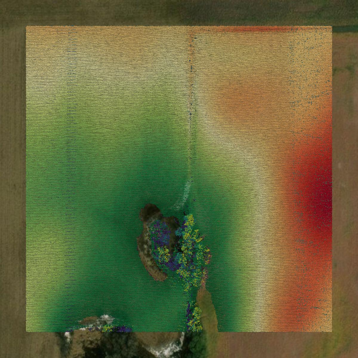 This image shows a LiDAR point cloud in Isanti County created using GIS data in Equator.