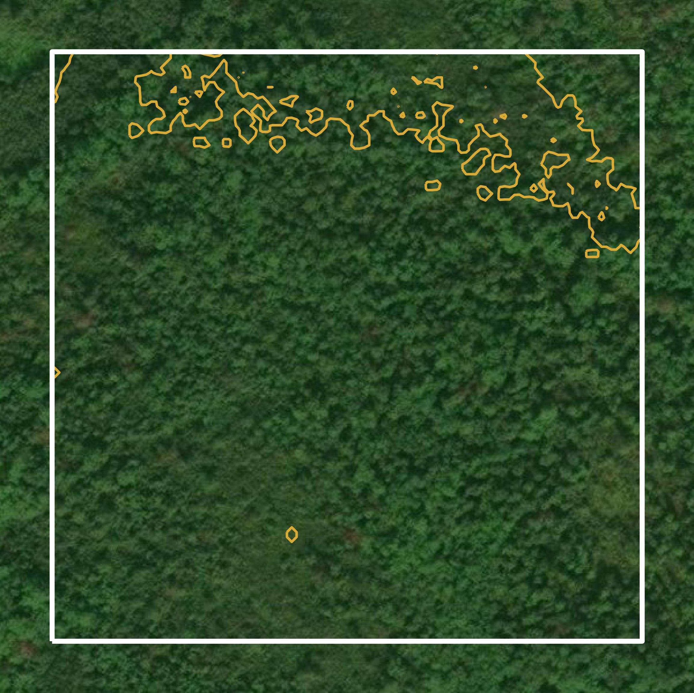 This image shows a contour map in Itasca County created using GIS data in Equator.