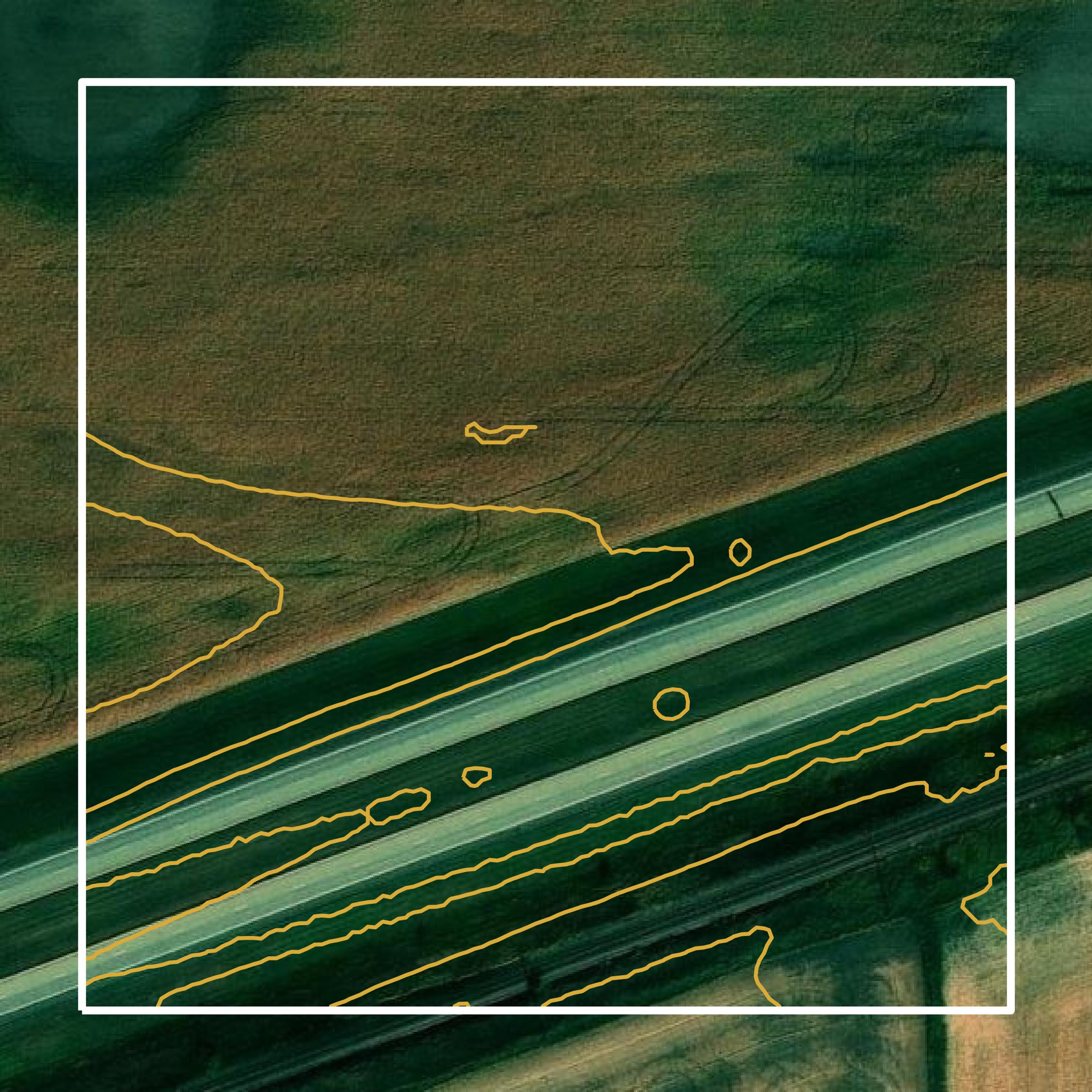 This image shows a contour map in Jackson County created using GIS data in Equator.