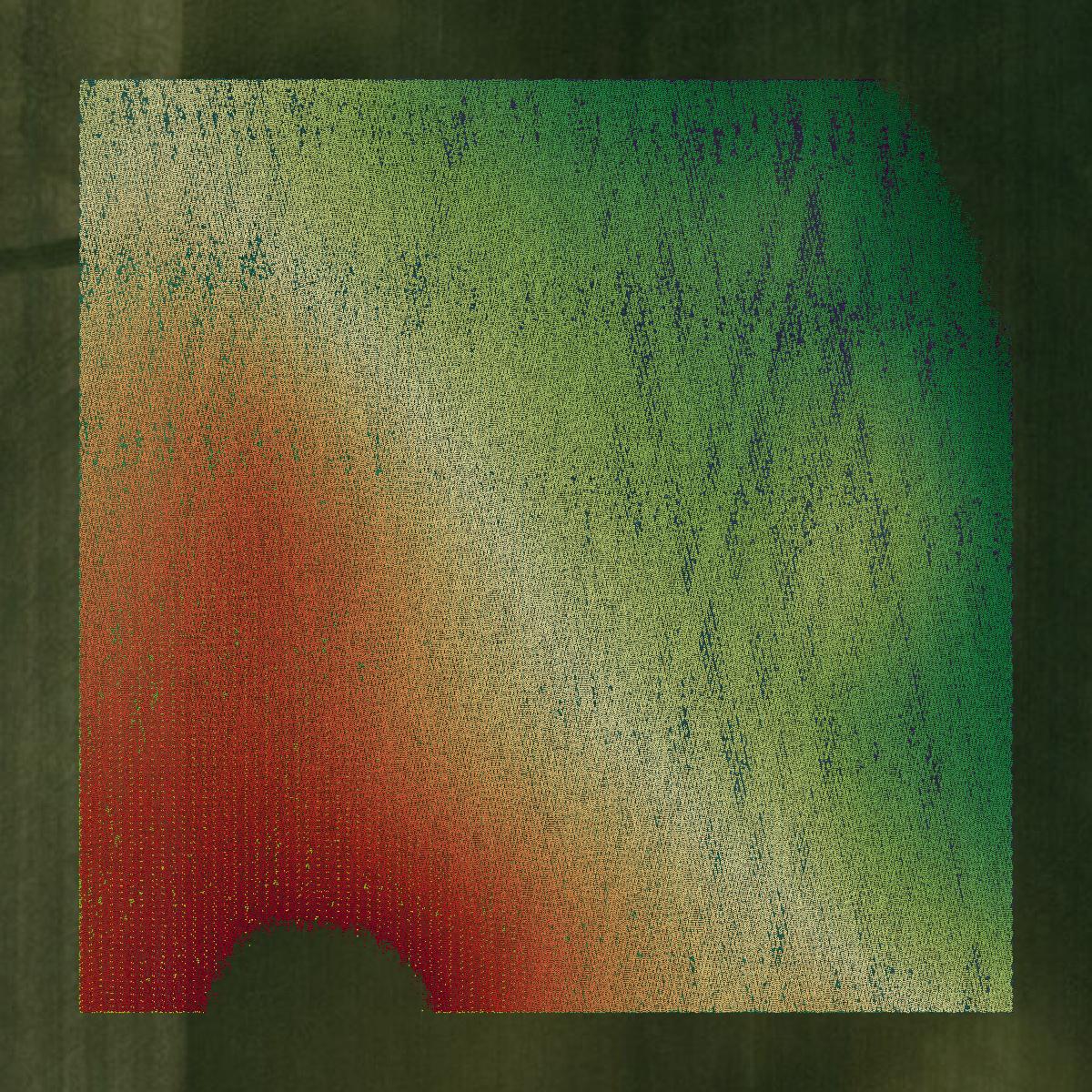 This image shows a LiDAR point cloud in Jackson County created using GIS data in Equator.