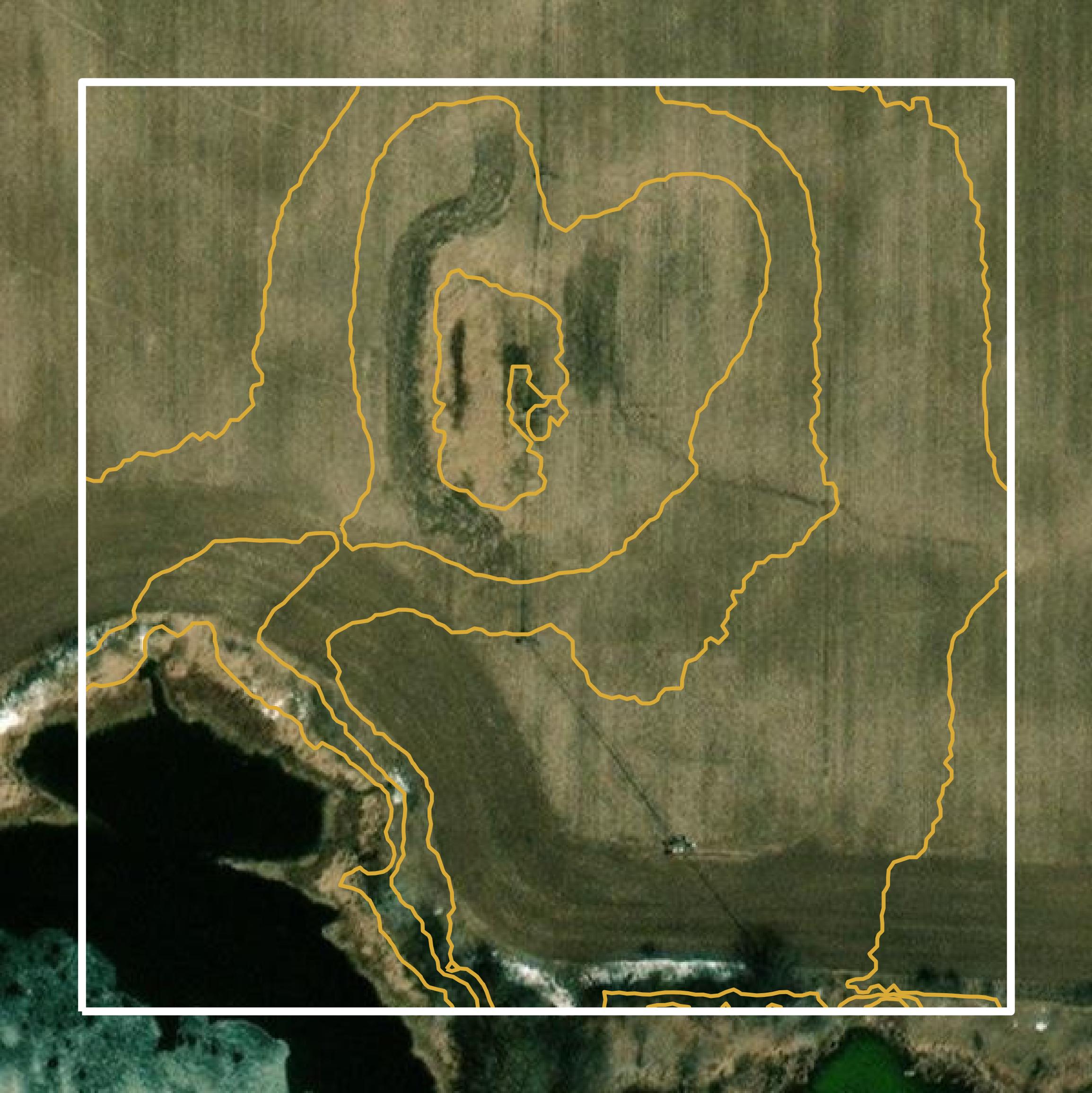 This image shows a contour map in Kanabec County created using GIS data in Equator.