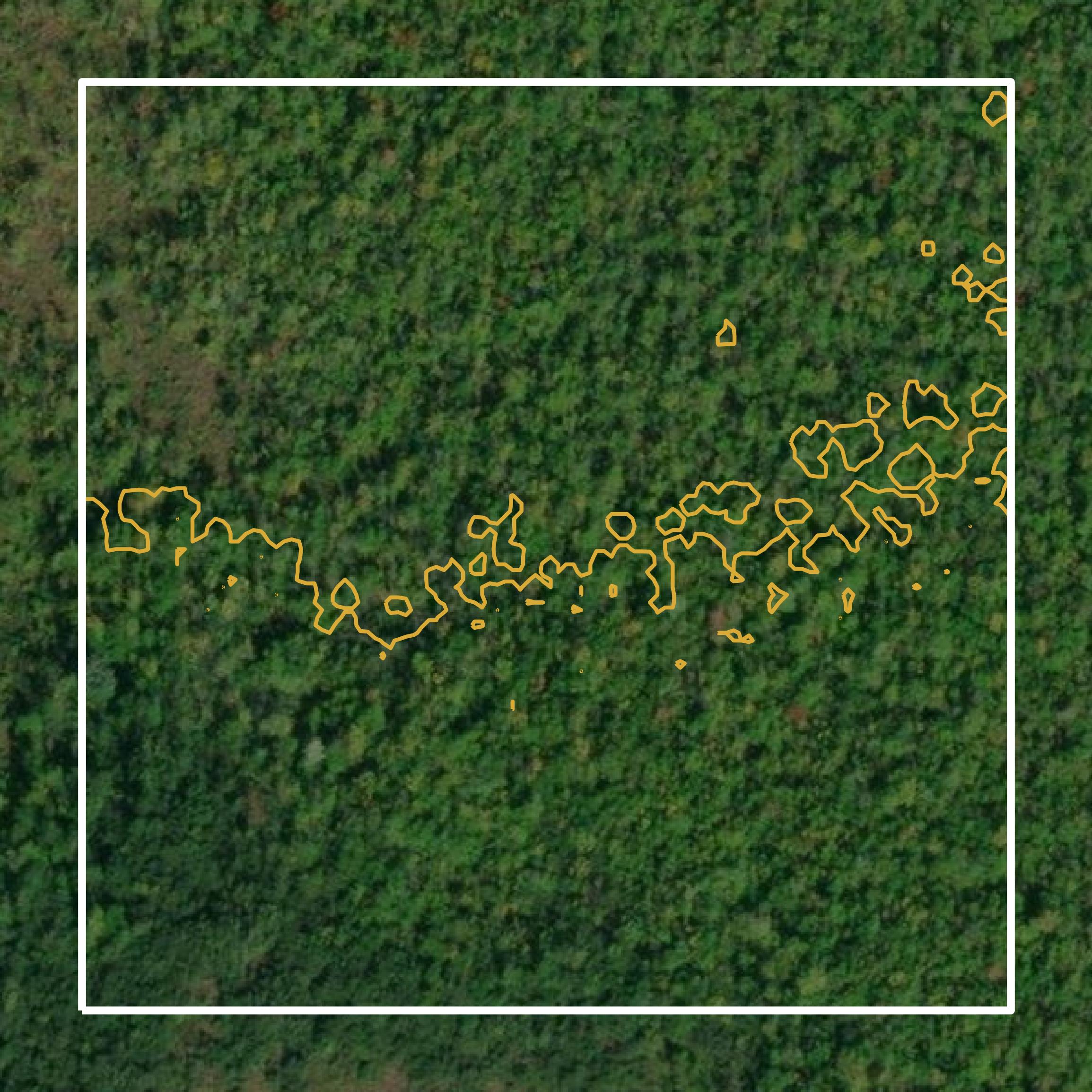 This image shows a contour map in Kanabec County created using GIS data in Equator.