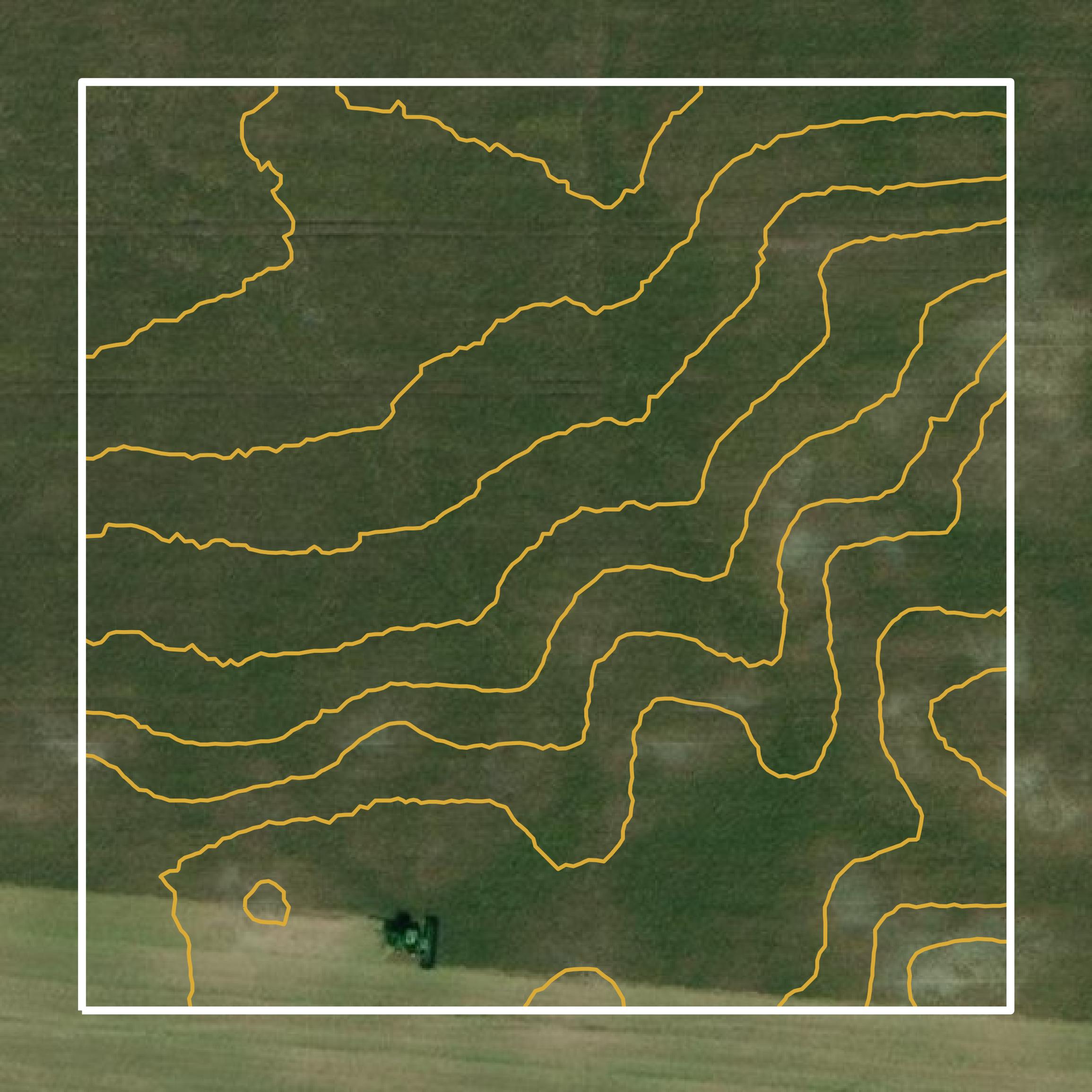 This image shows a contour map in Kandiyohi County created using GIS data in Equator.