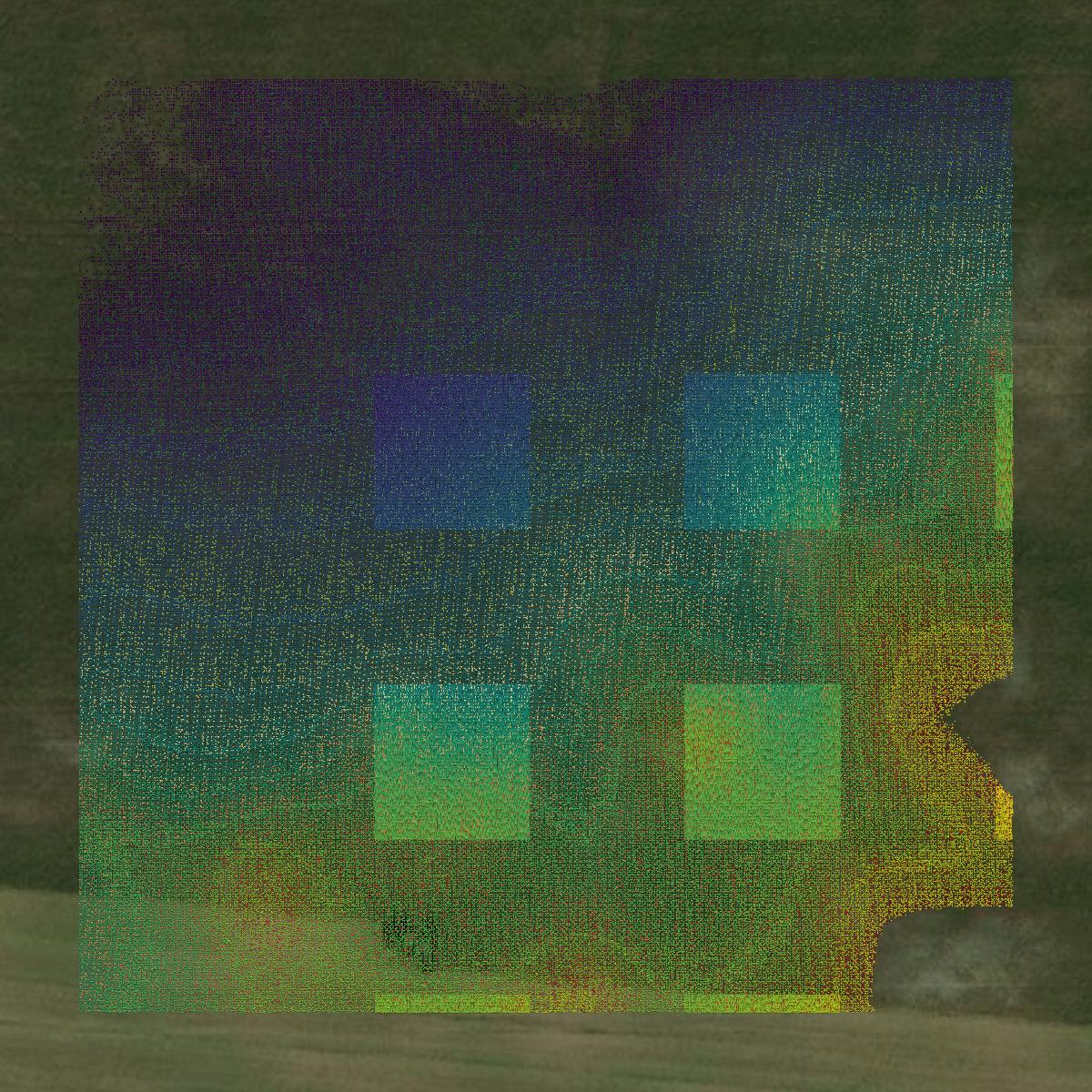 This image shows a LiDAR point cloud in Kandiyohi County created using GIS data in Equator.