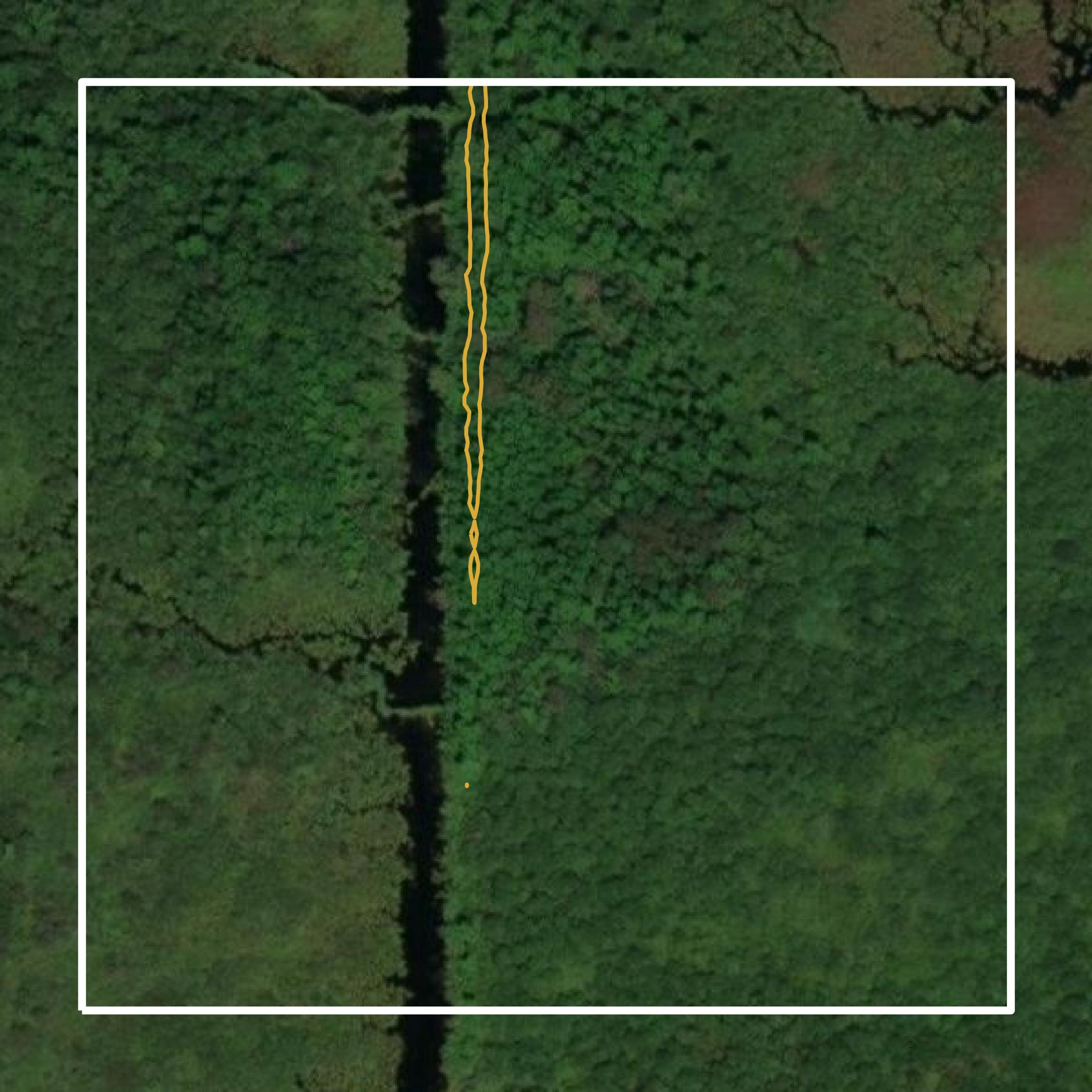 This image shows a contour map in Koochiching County created using GIS data in Equator.