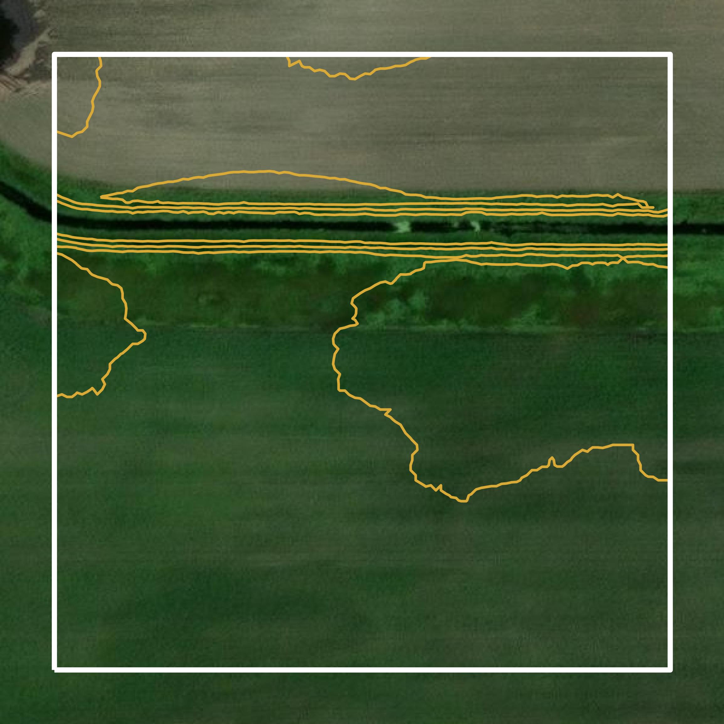 This image shows a contour map in Lac qui Parle County created using GIS data in Equator.