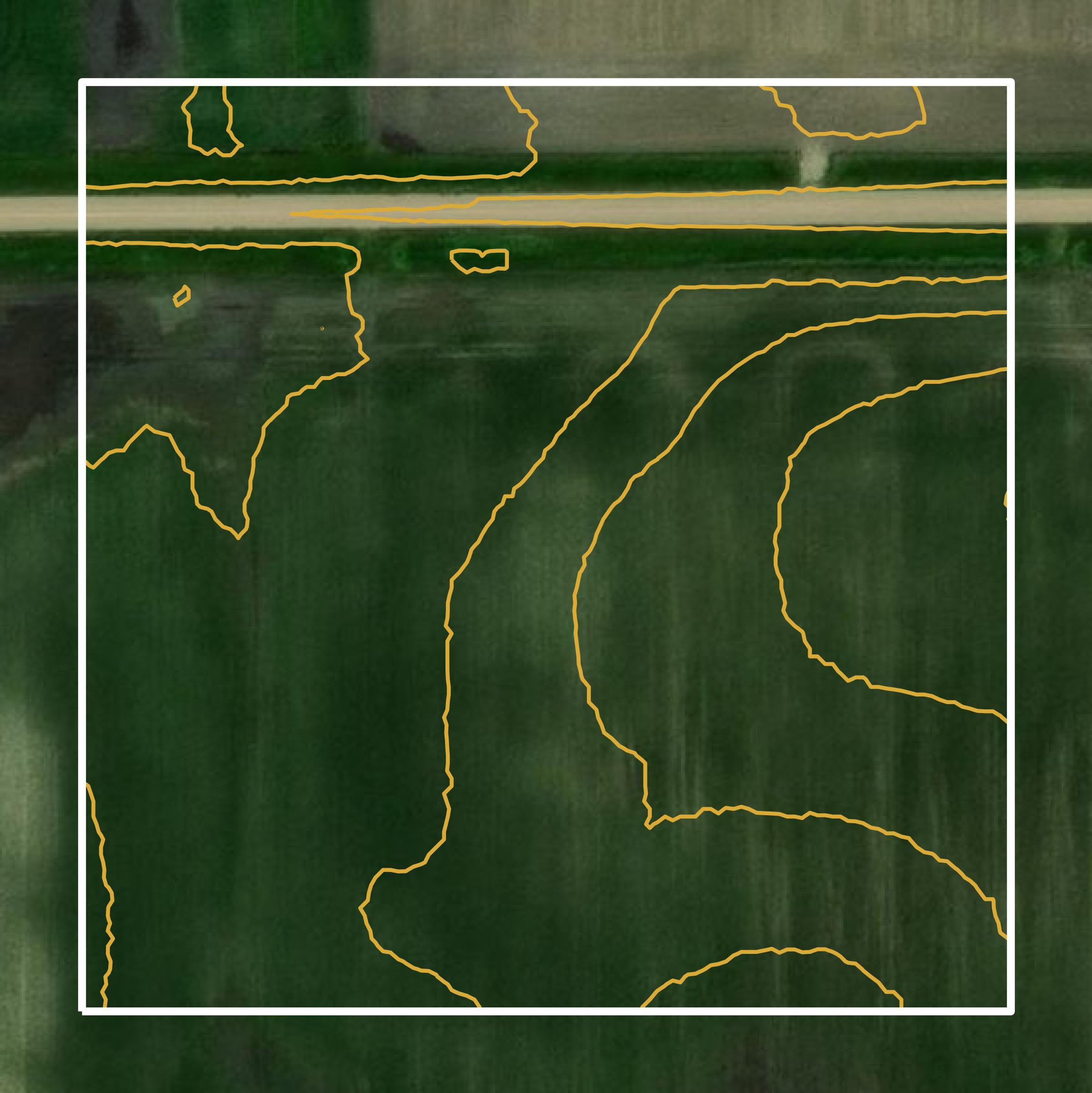 This image shows a contour map in Lac qui Parle County created using GIS data in Equator.