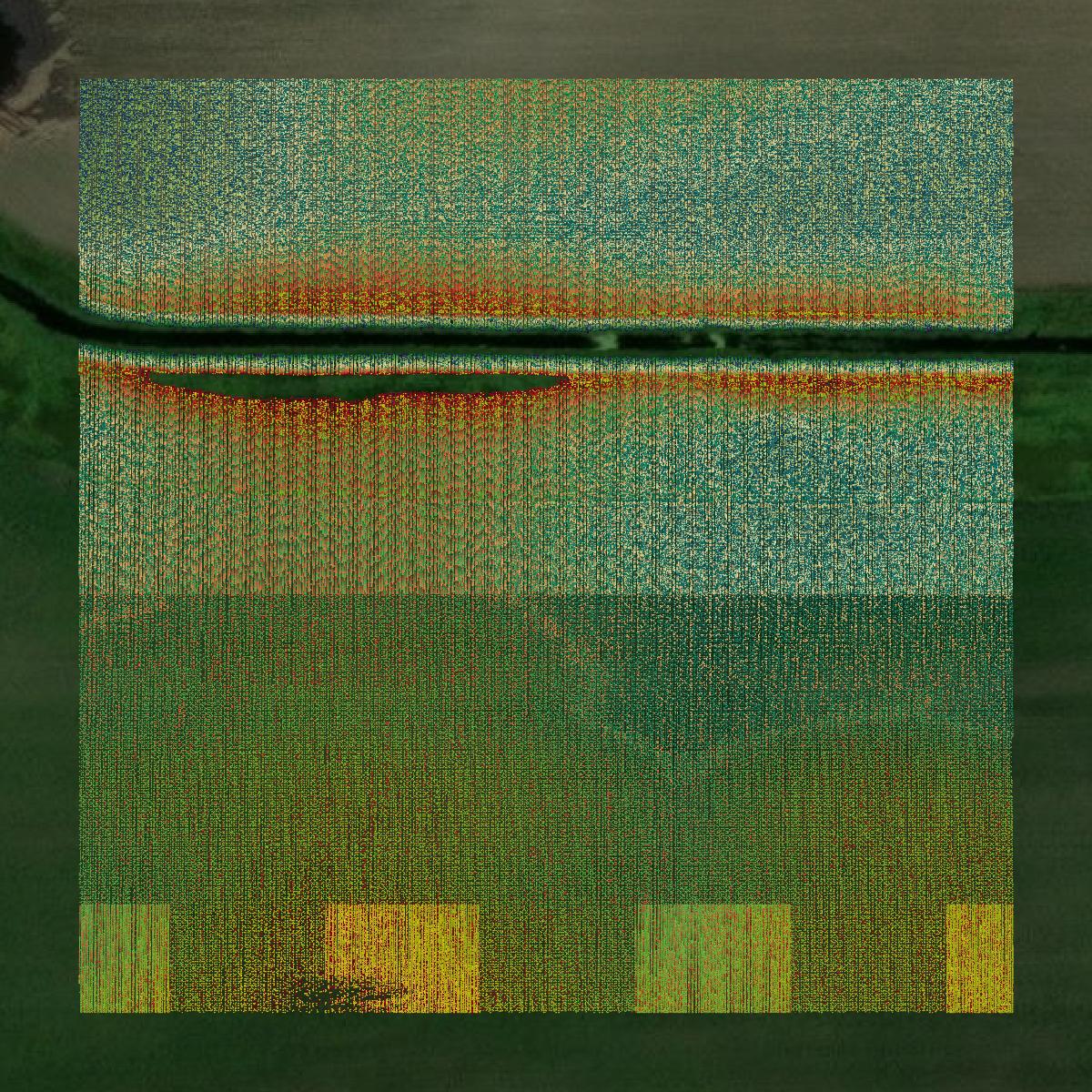 This image shows a LiDAR point cloud in Lac qui Parle County created using GIS data in Equator.