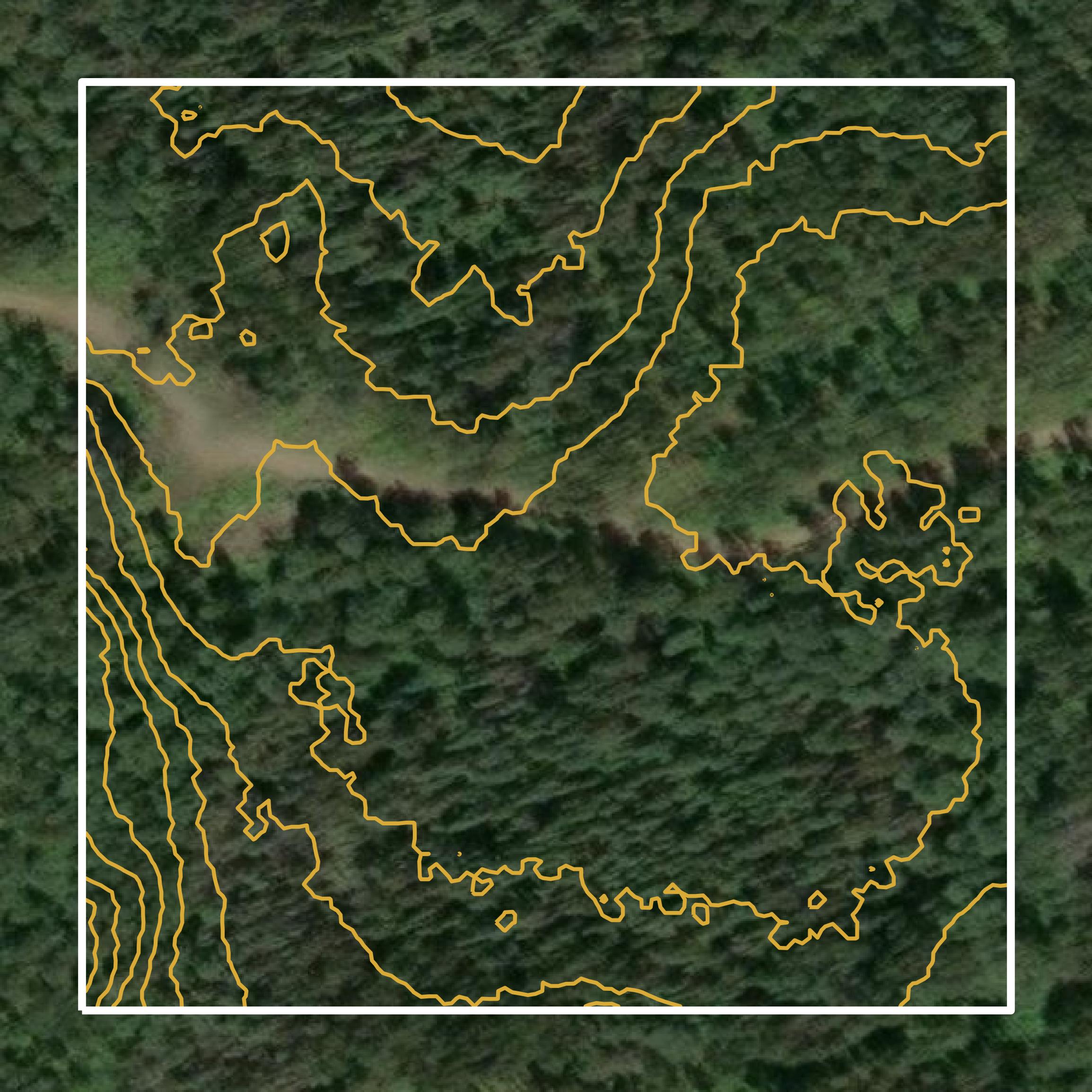This image shows a contour map in Lake County created using GIS data in Equator.