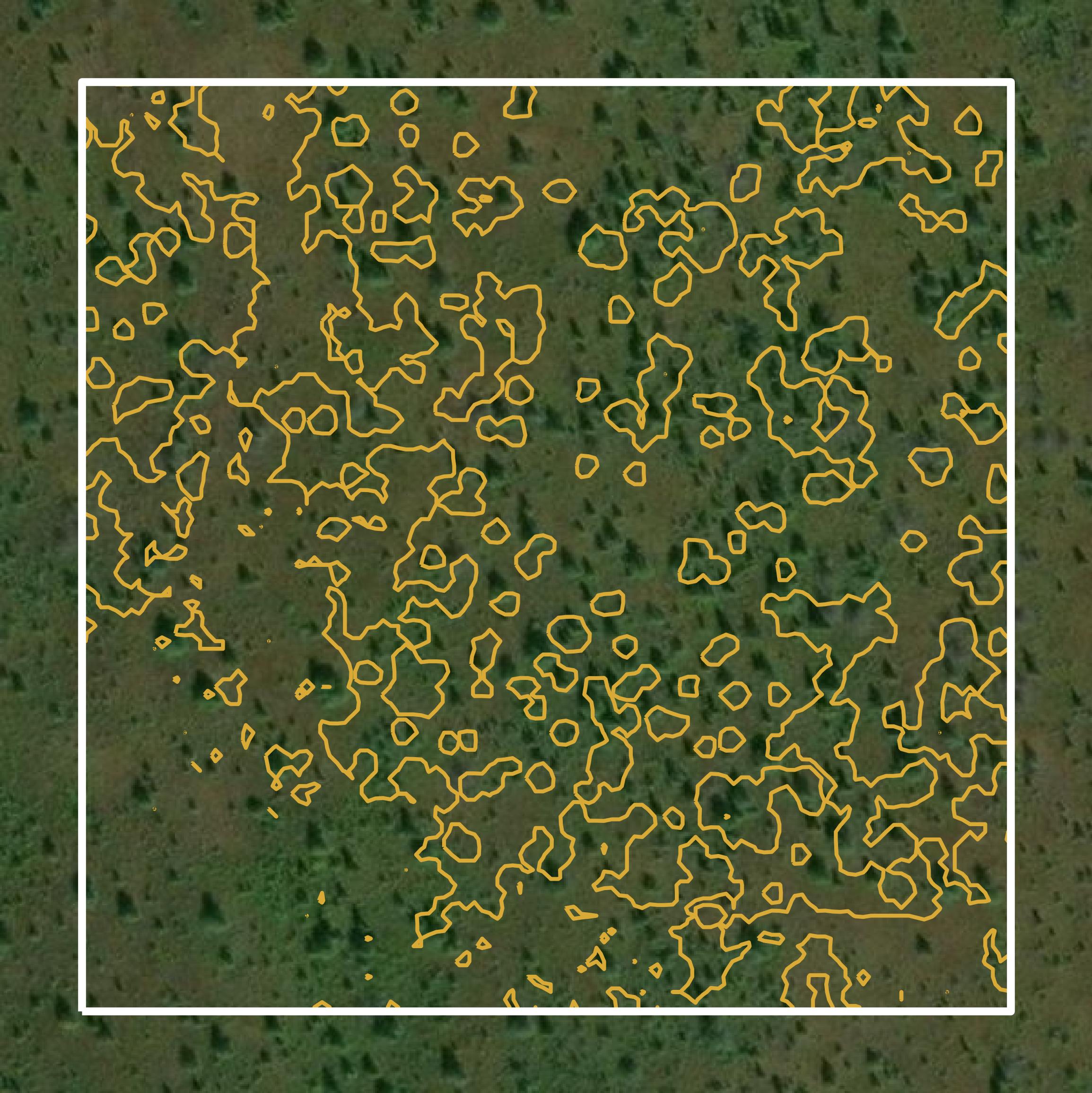 This image shows a contour map in Lake of the Woods County created using GIS data in Equator.