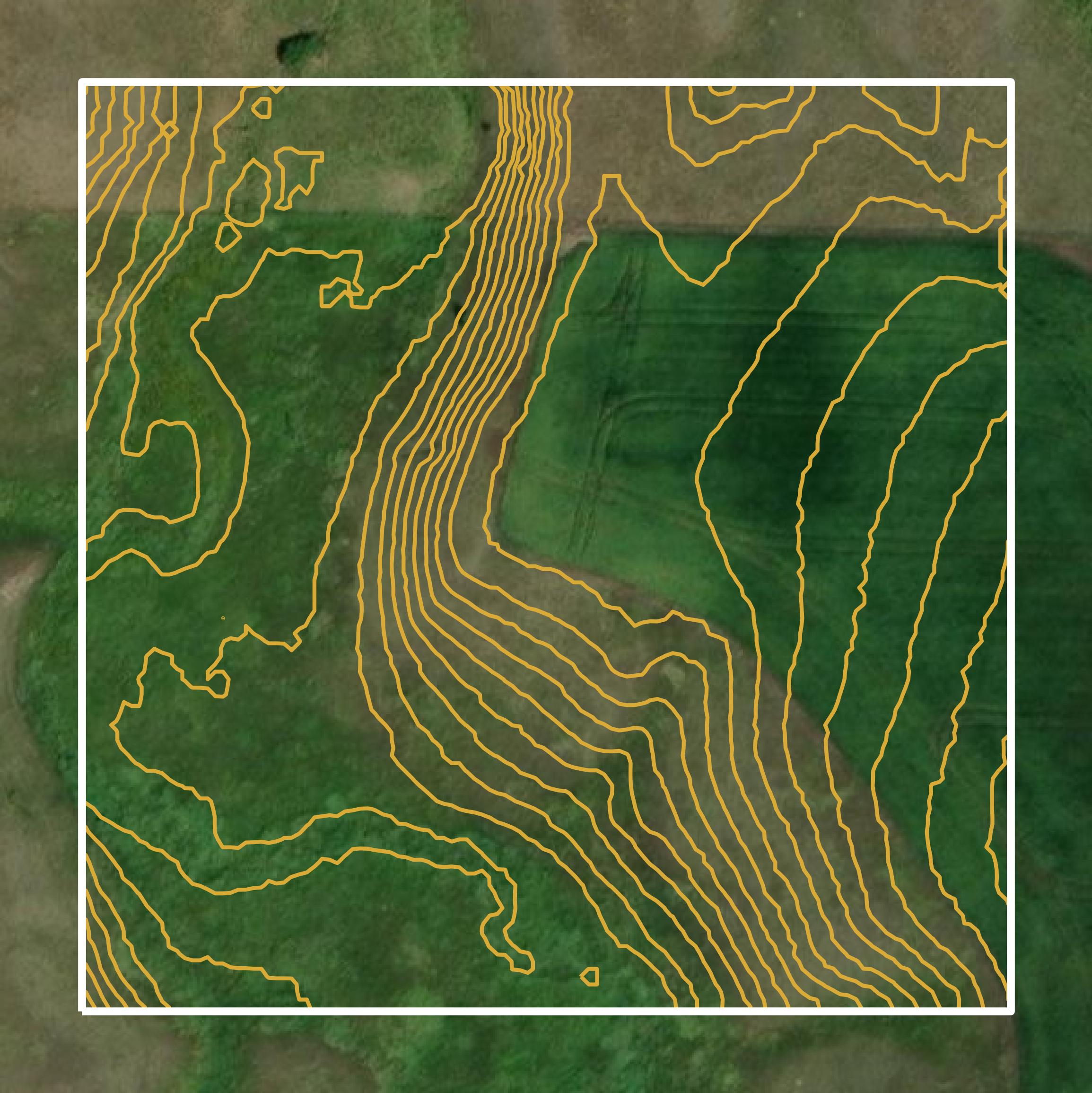This image shows a contour map in Lincoln County created using GIS data in Equator.