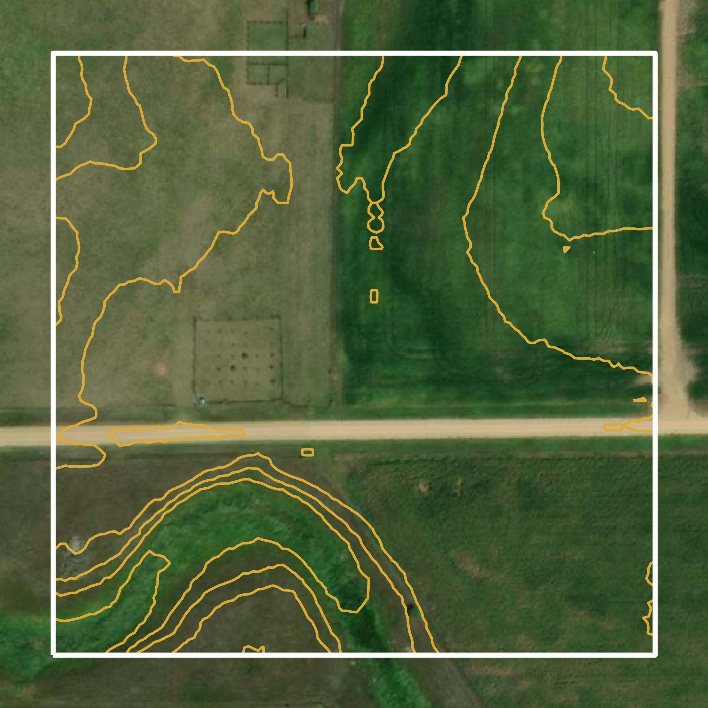This image shows a contour map in Lincoln County created using GIS data in Equator.