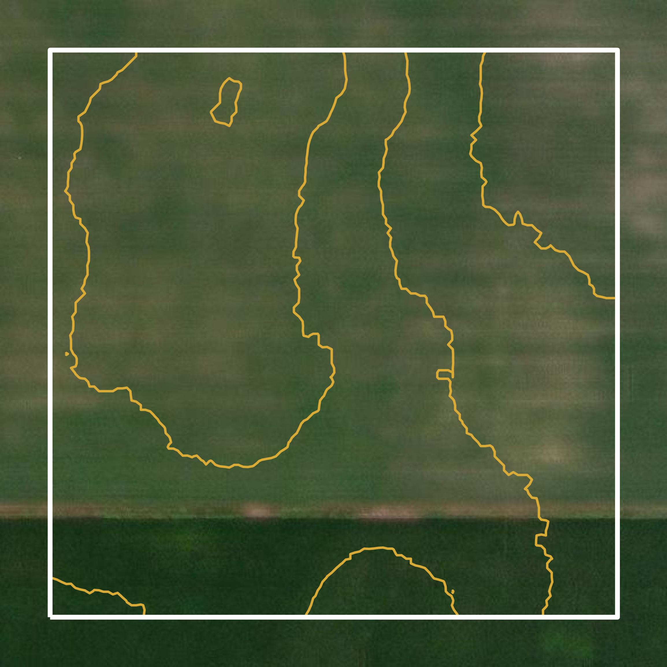 This image shows a contour map in Lyon County created using GIS data in Equator.