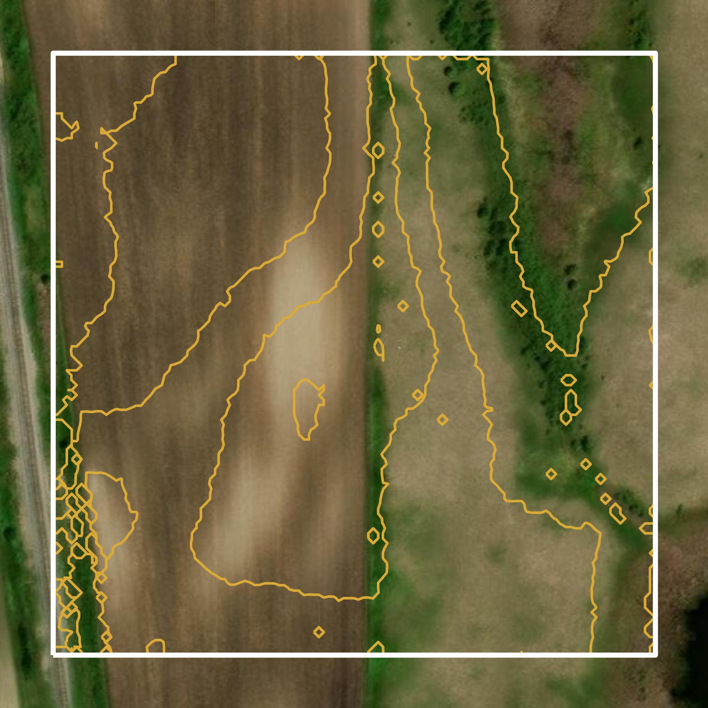 This image shows a contour map in Mahnomen County created using GIS data in Equator.