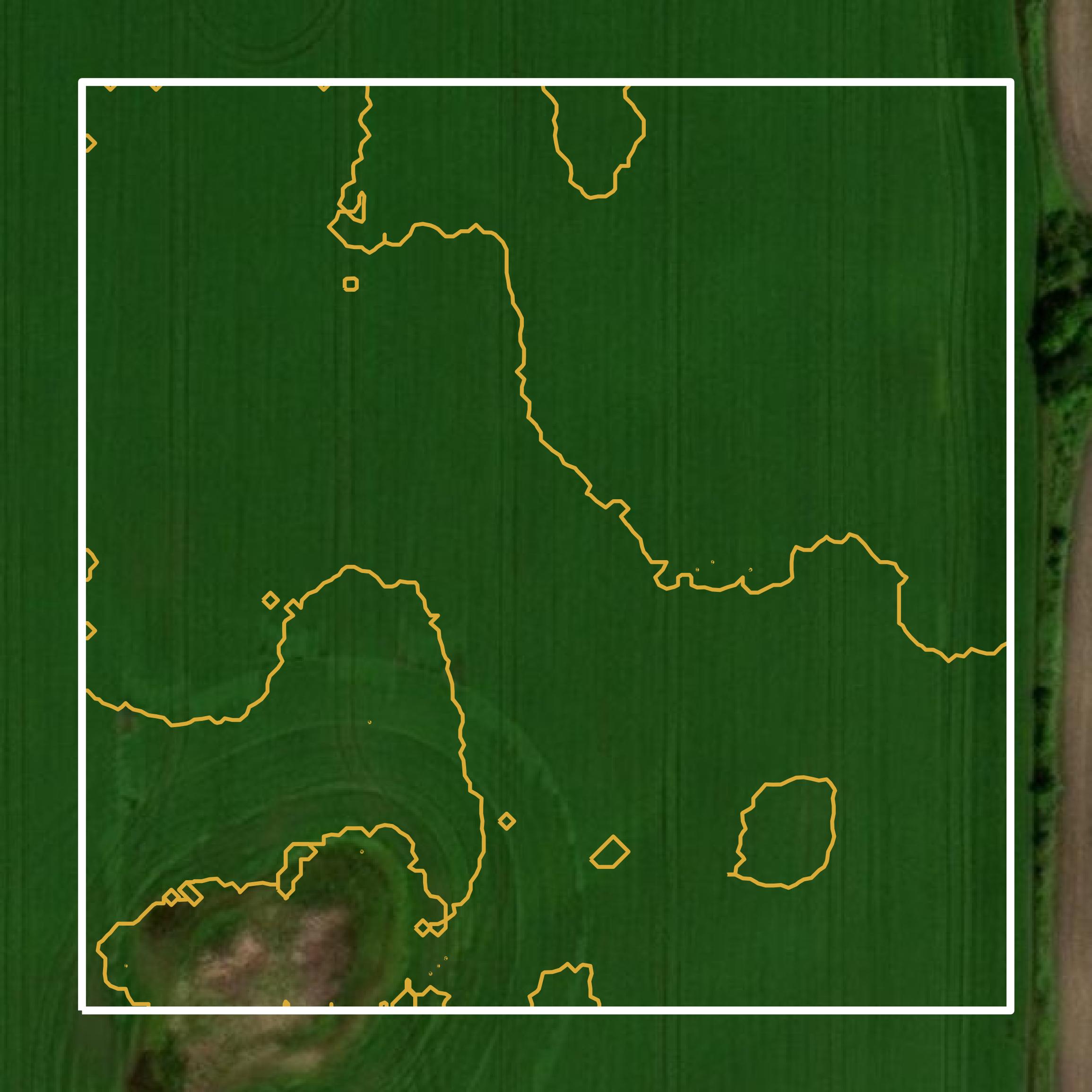 This image shows a contour map in Mahnomen County created using GIS data in Equator.