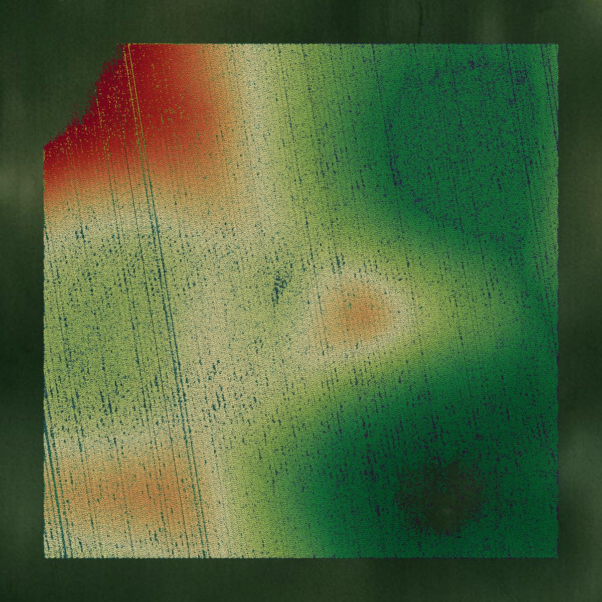 This image shows a LiDAR point cloud in Meeker County created using GIS data in Equator.