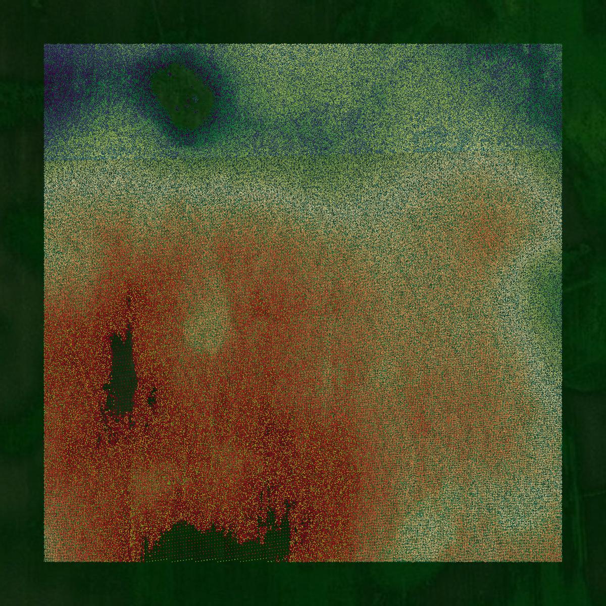 This image shows a LiDAR point cloud in Meeker County created using GIS data in Equator.