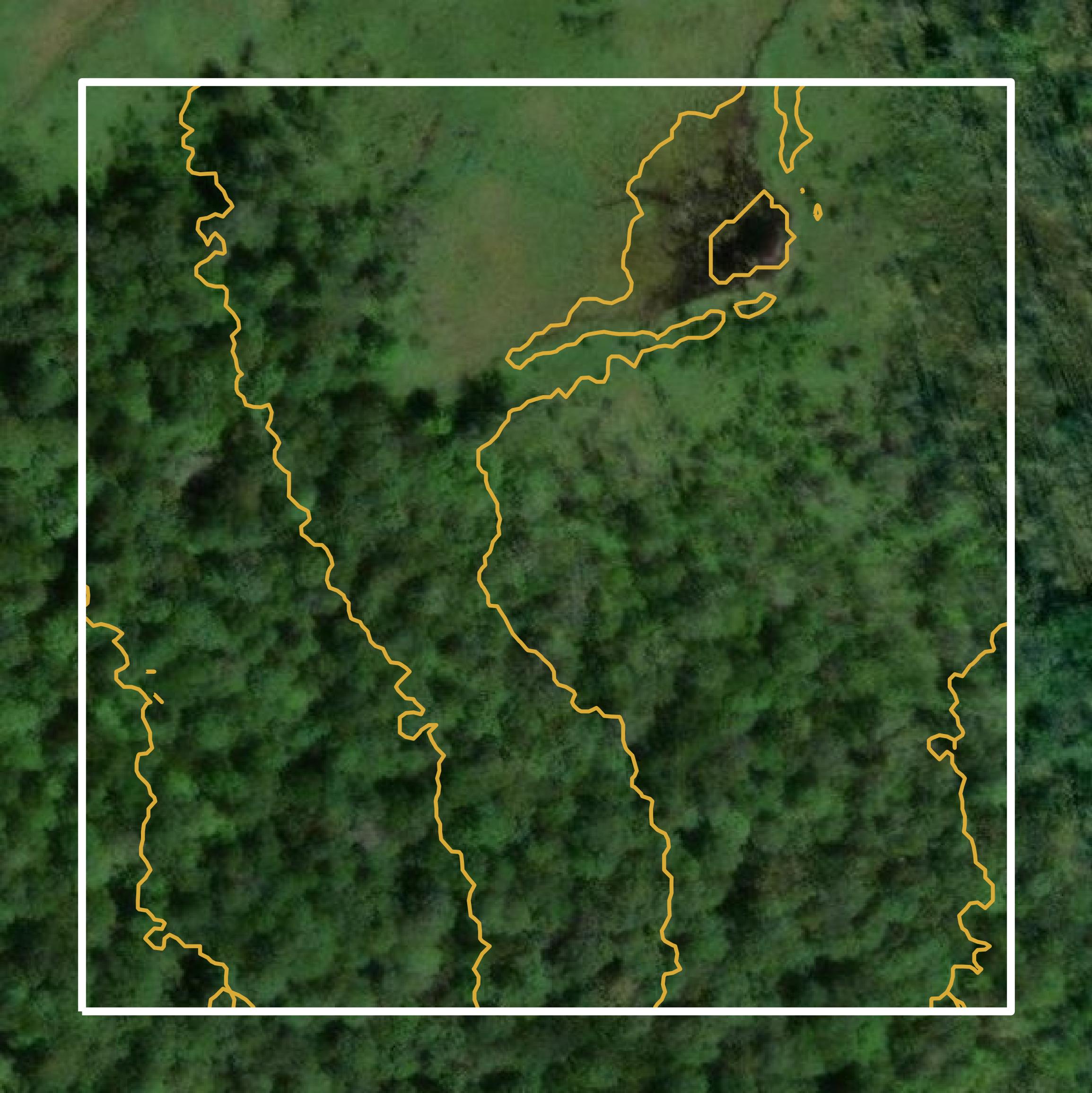 This image shows a contour map in Mille Lacs County created using GIS data in Equator.