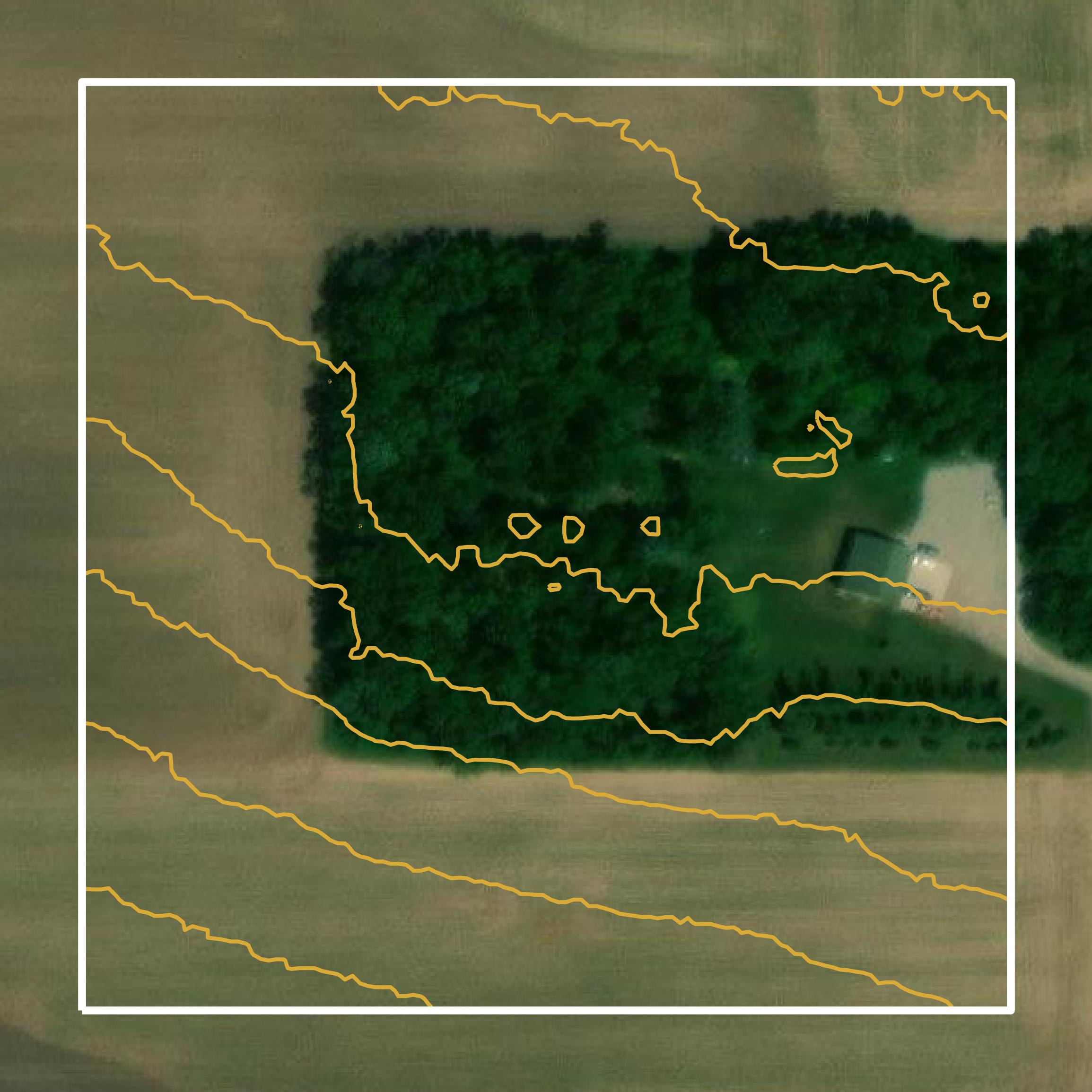 This image shows a contour map in Morrison County created using GIS data in Equator.