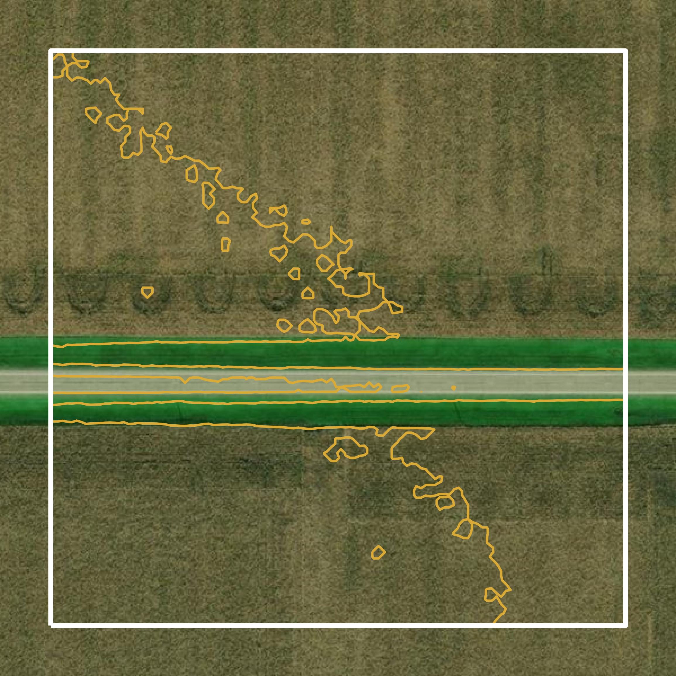 This image shows a contour map in Mower County created using GIS data in Equator.