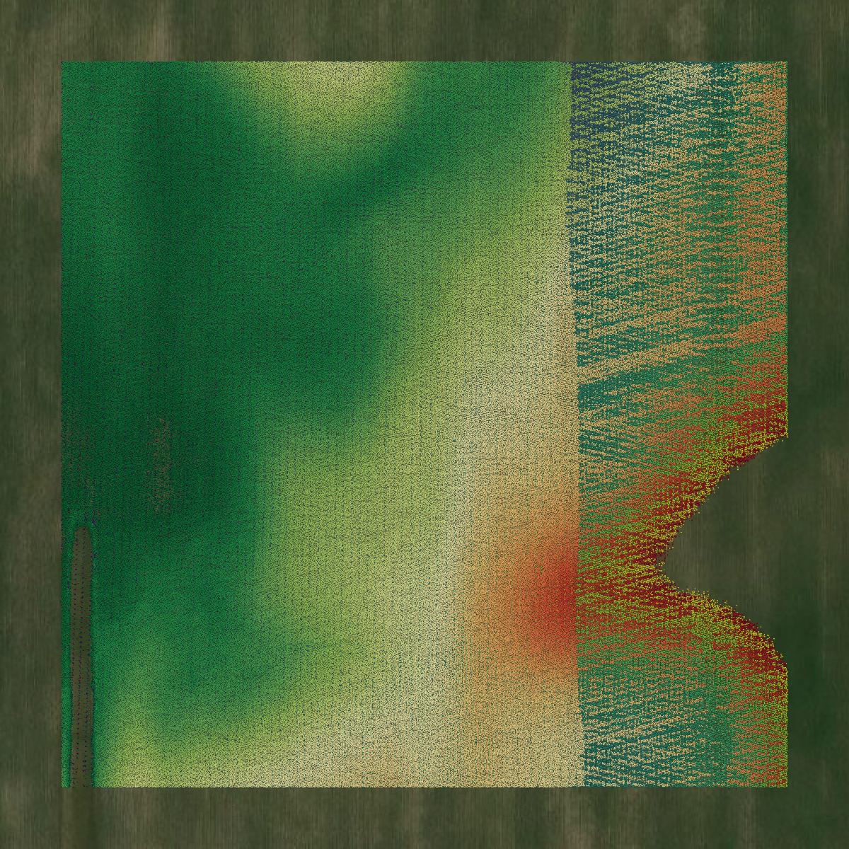 This image shows a LiDAR point cloud in Murray County created using GIS data in Equator.