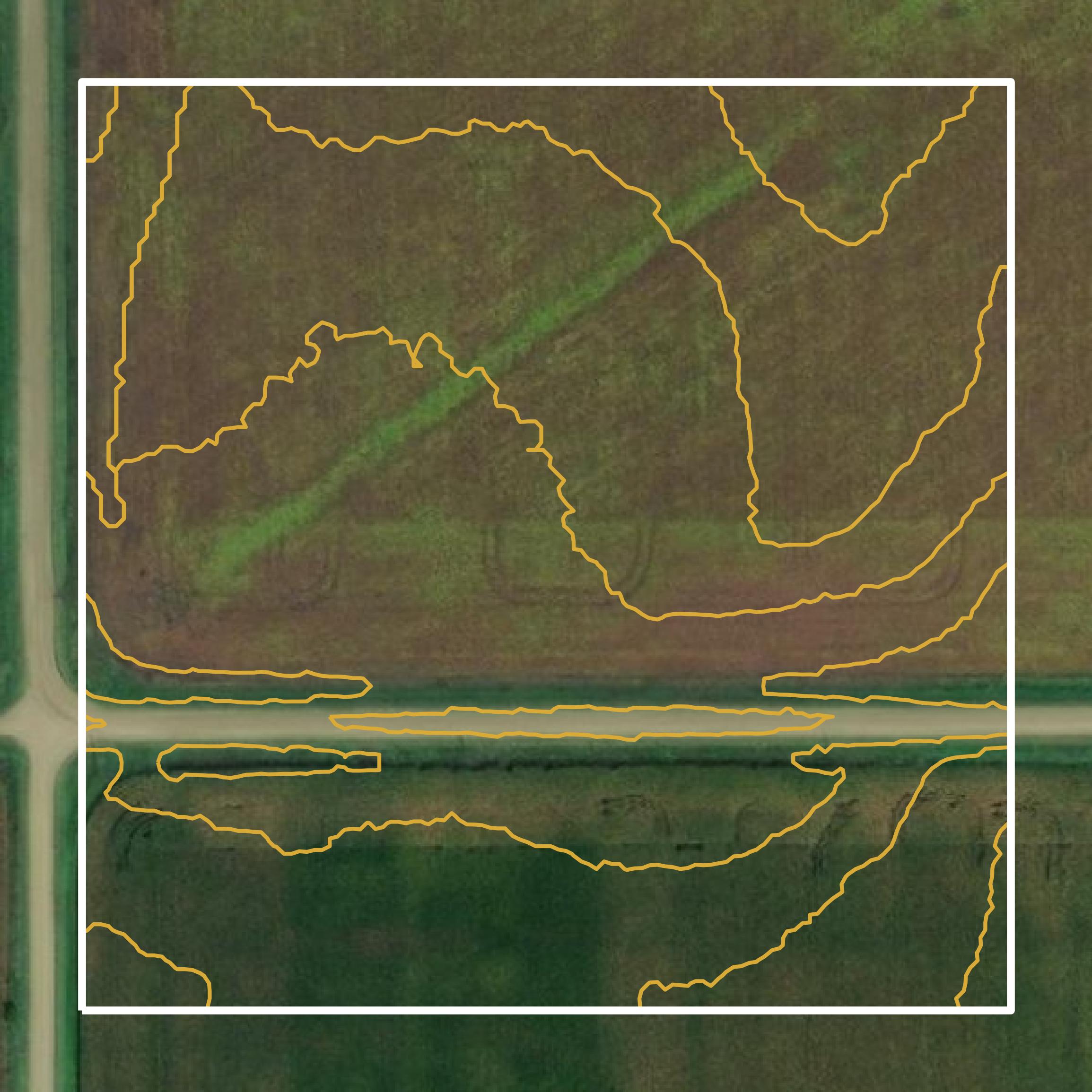 This image shows a contour map in Nicollet County created using GIS data in Equator.