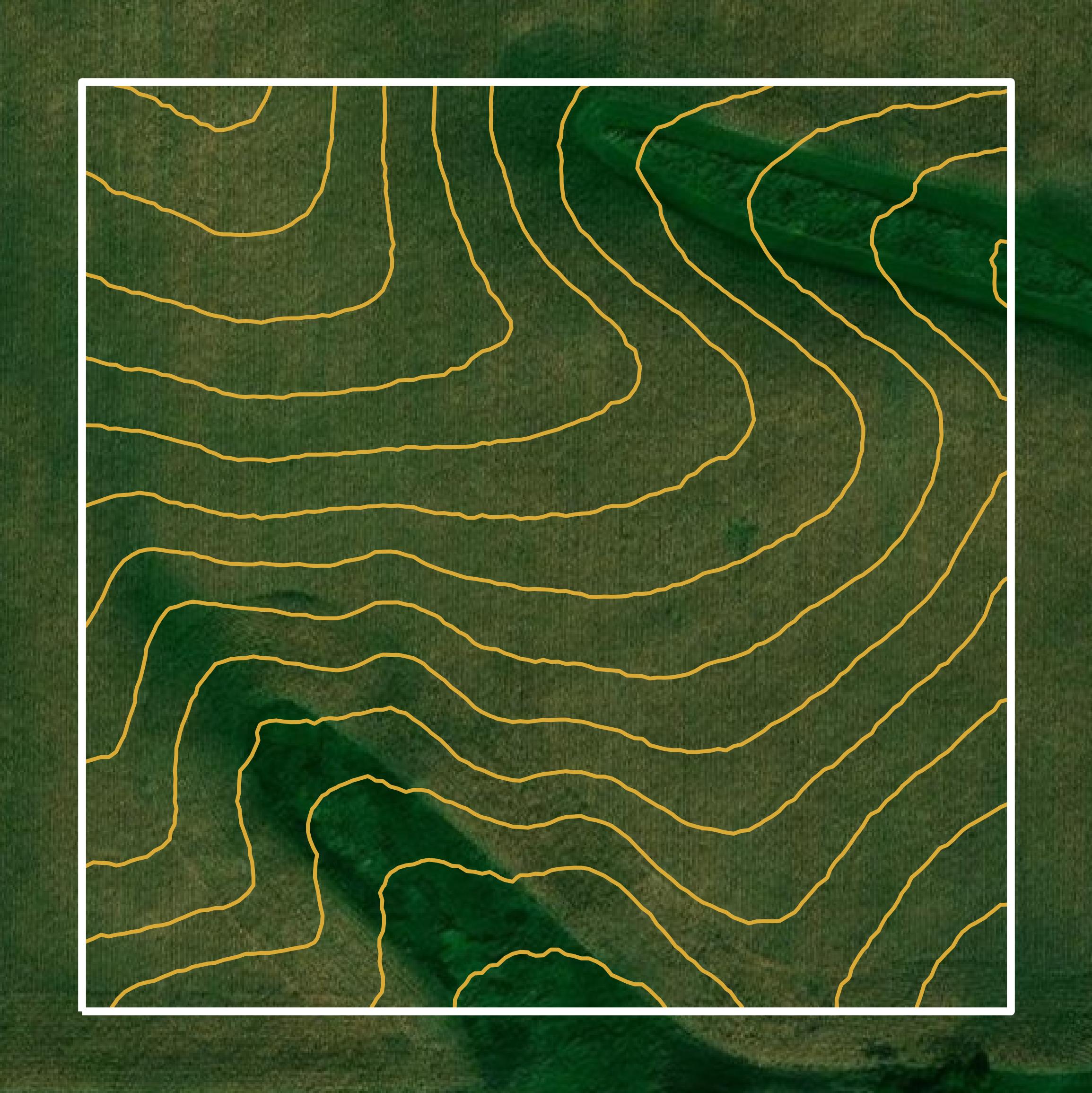 This image shows a contour map in Nobles County created using GIS data in Equator.