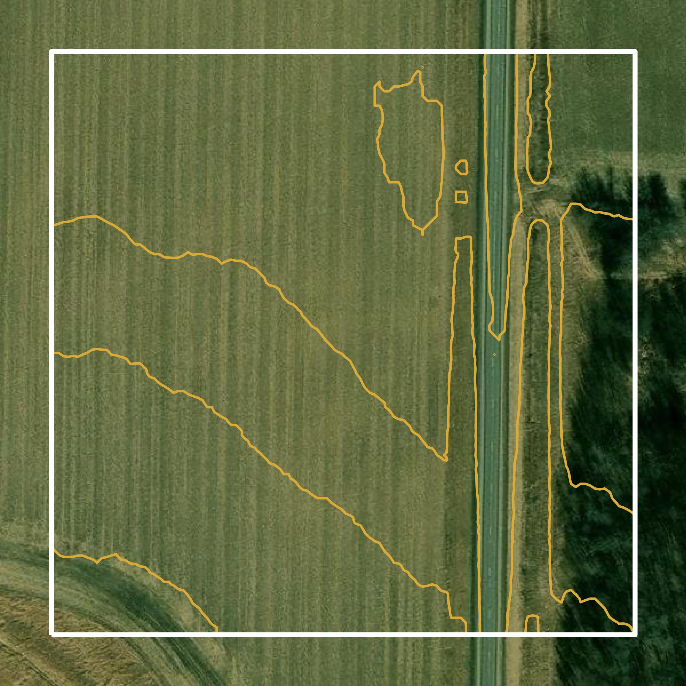This image shows a contour map in Pine County created using GIS data in Equator.