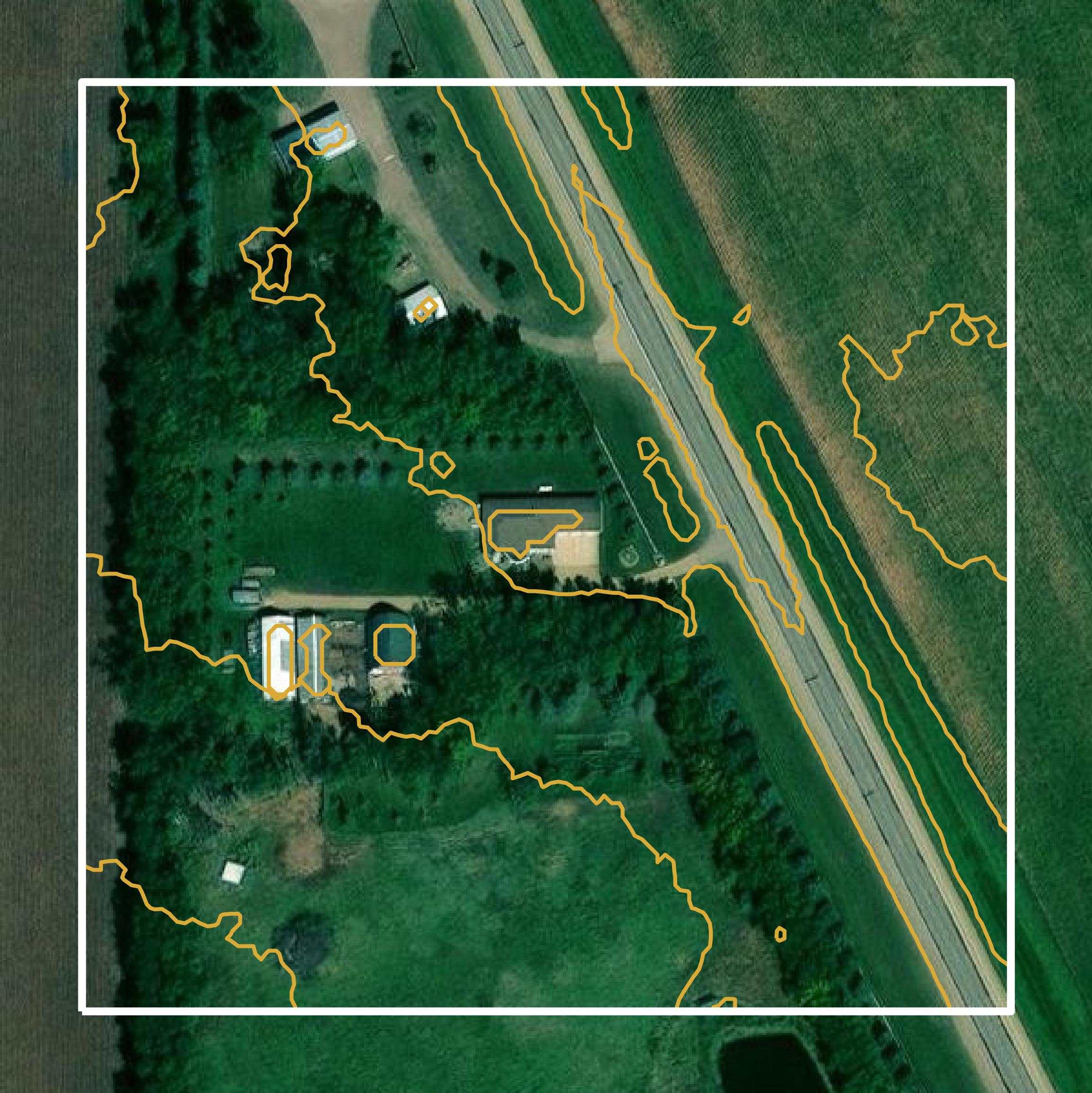 This image shows a contour map in Pipestone County created using GIS data in Equator.