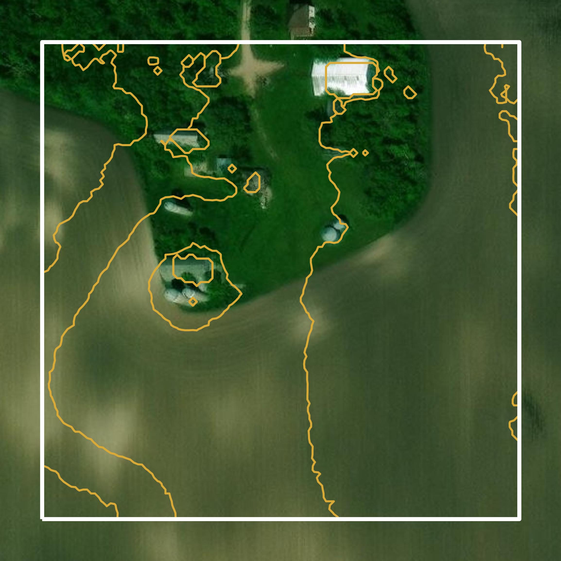 This image shows a contour map in Pope County created using GIS data in Equator.
