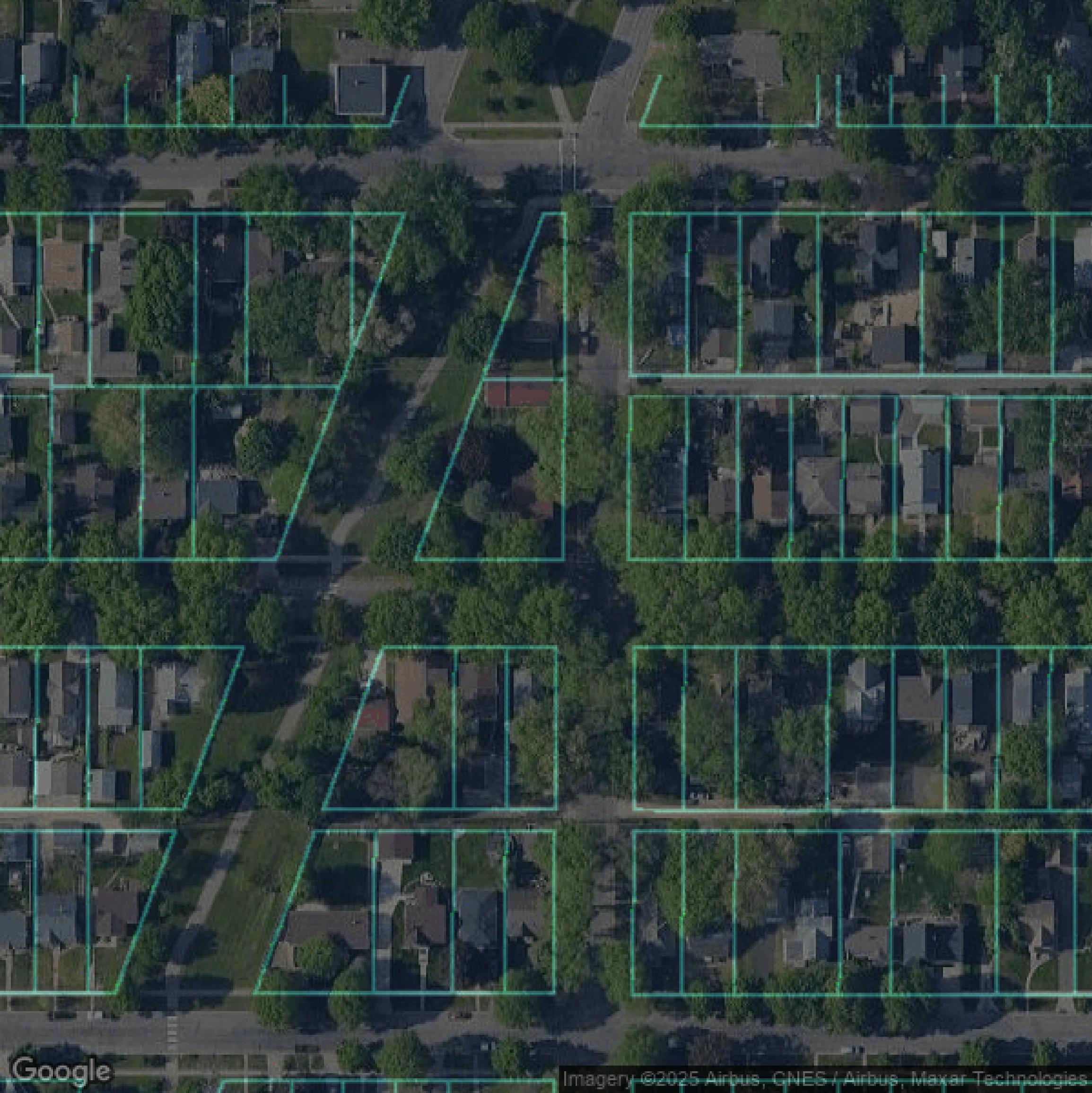 This image shows parcel data in Ramsey County created using GIS data in Equator.