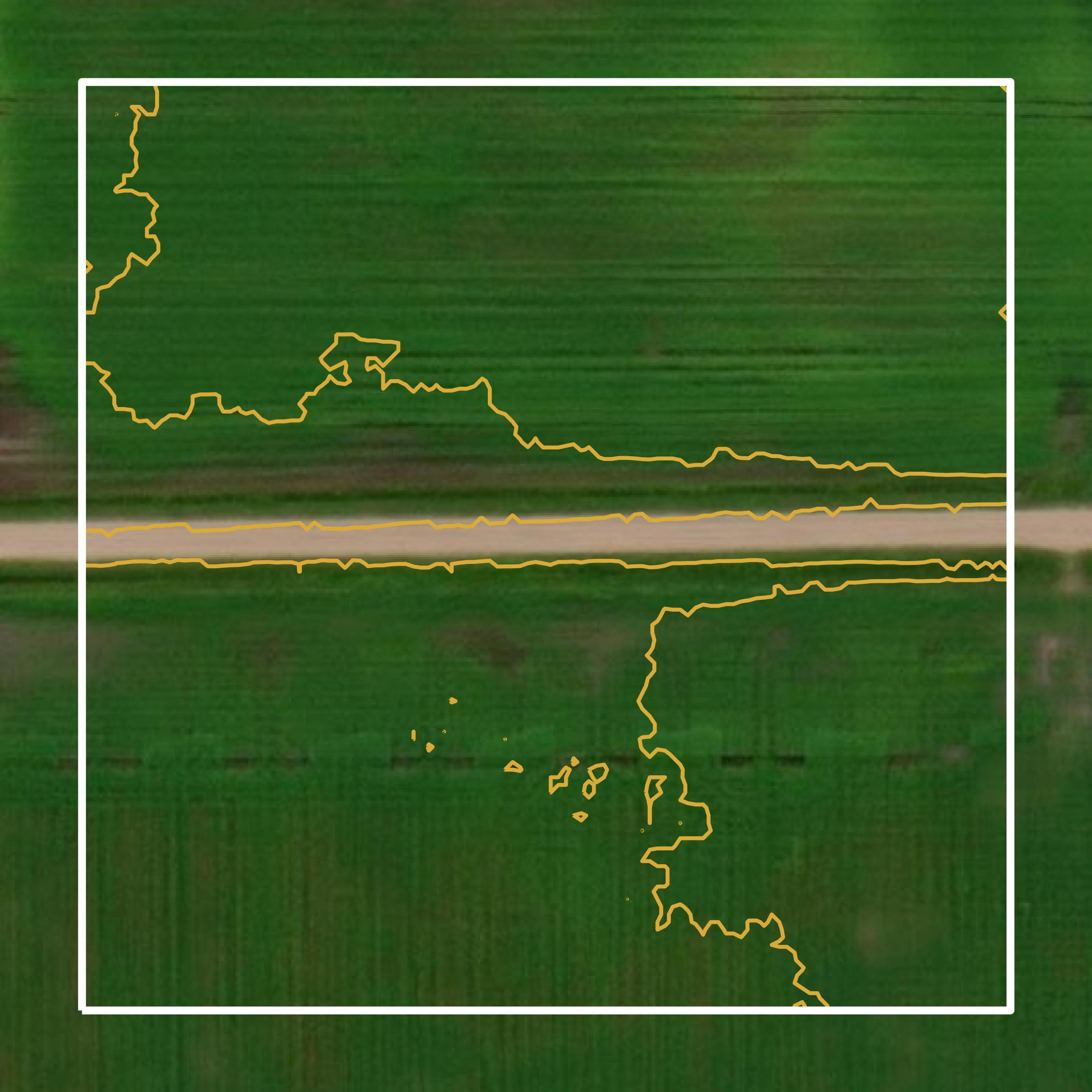 This image shows a contour map in Red Lake County created using GIS data in Equator.