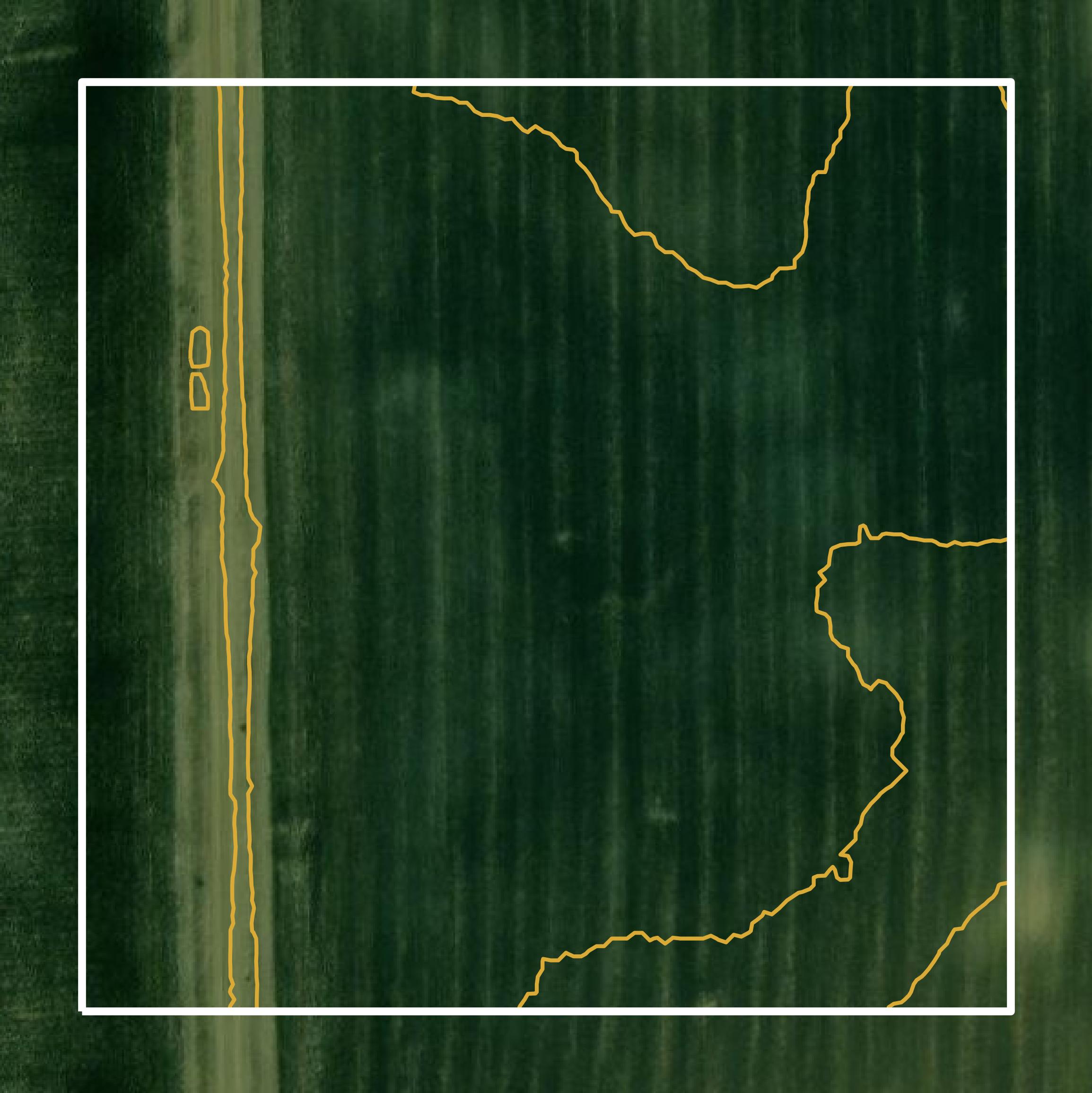 This image shows a contour map in Redwood County created using GIS data in Equator.