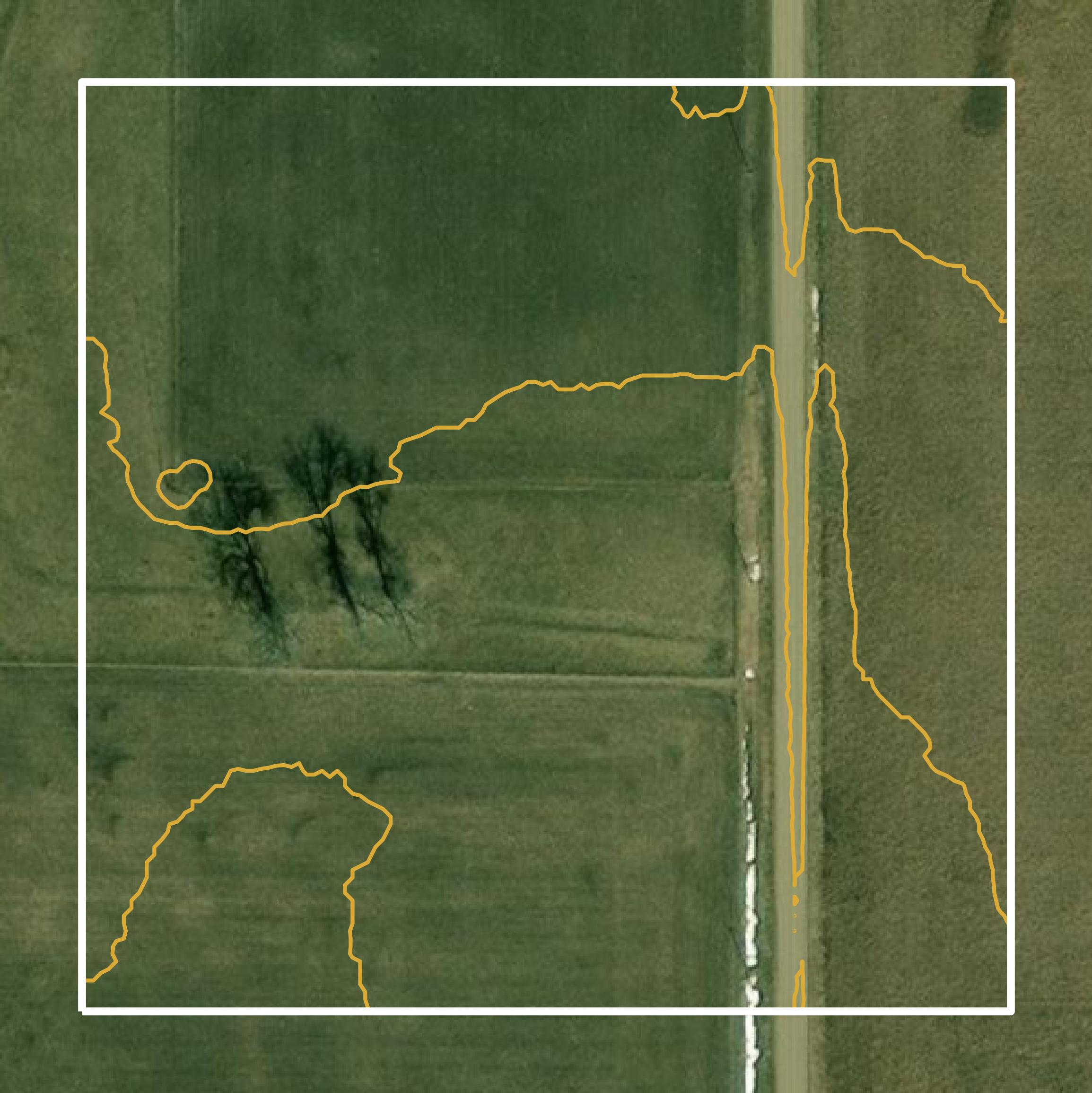 This image shows a contour map in Redwood County created using GIS data in Equator.