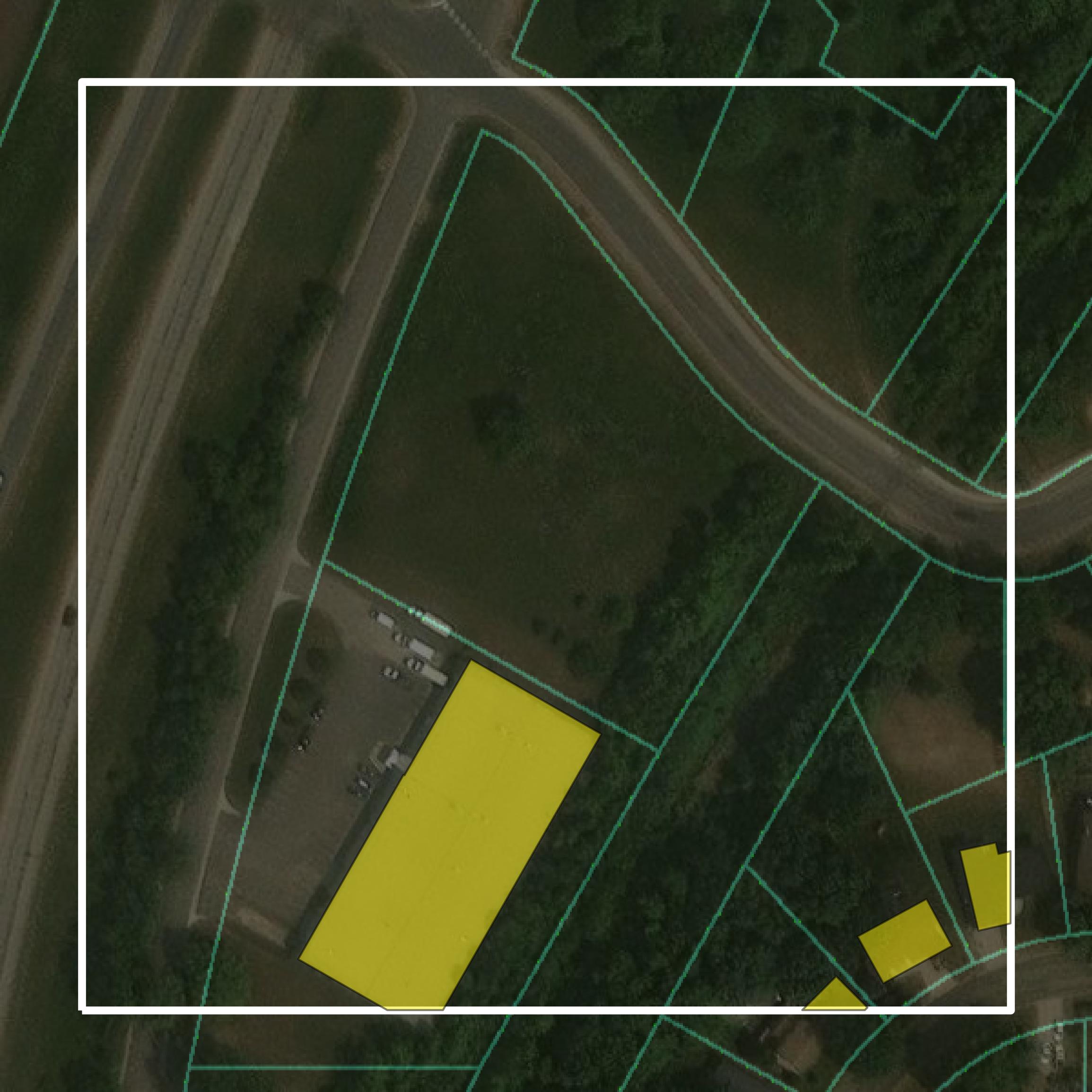 This image shows parcel and building data in Rice County created using GIS data in Equator.