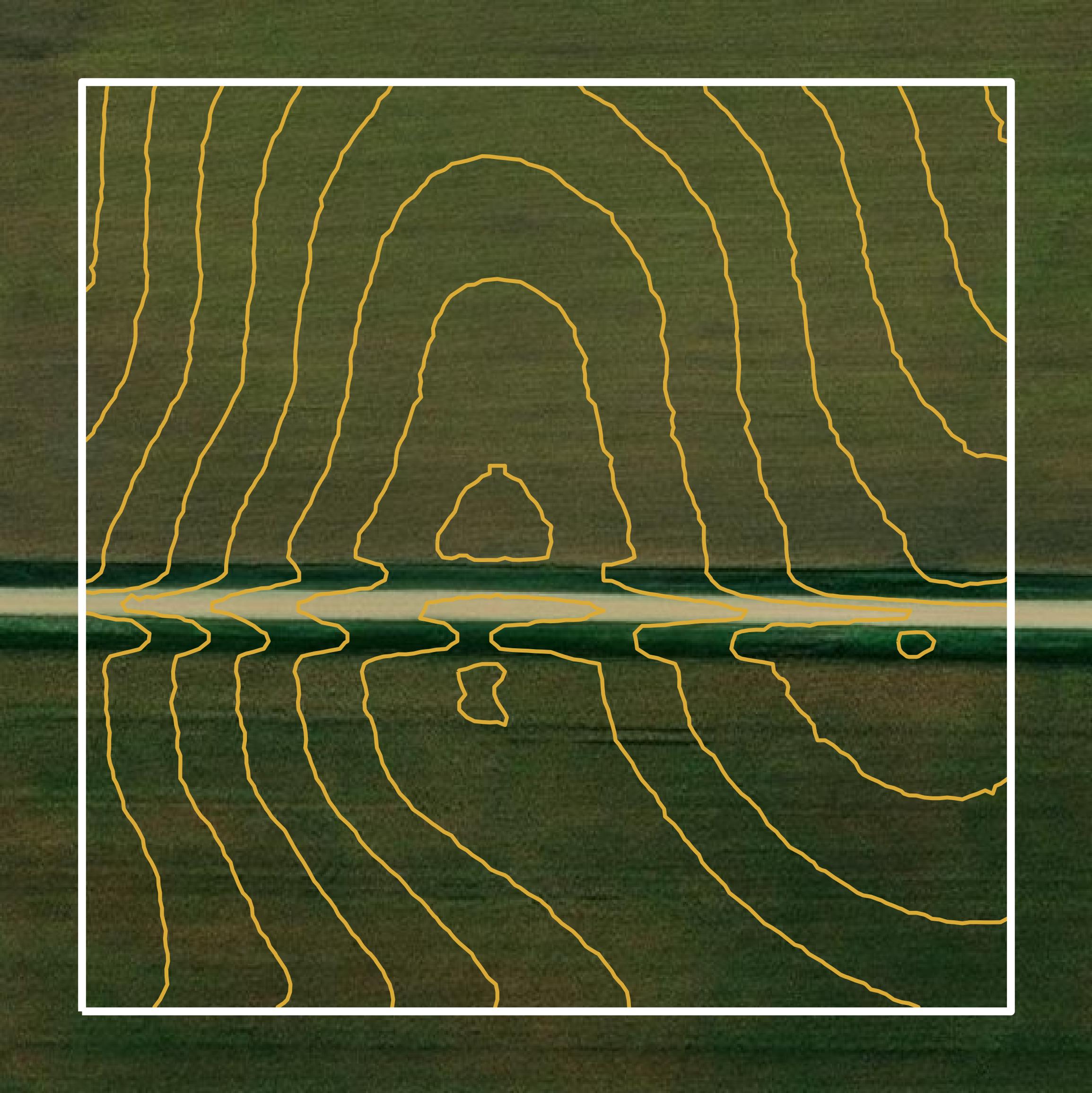 This image shows a contour map in Rock County created using GIS data in Equator.