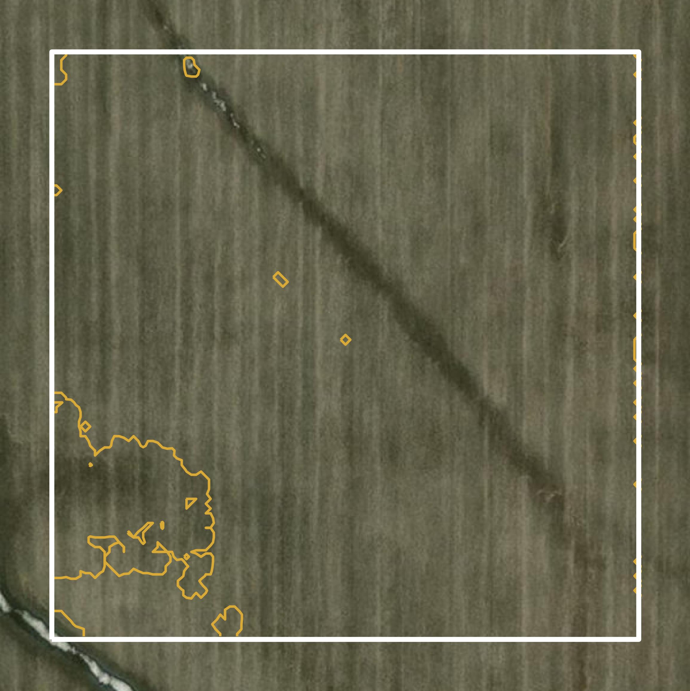 This image shows a contour map in Roseau County created using GIS data in Equator.