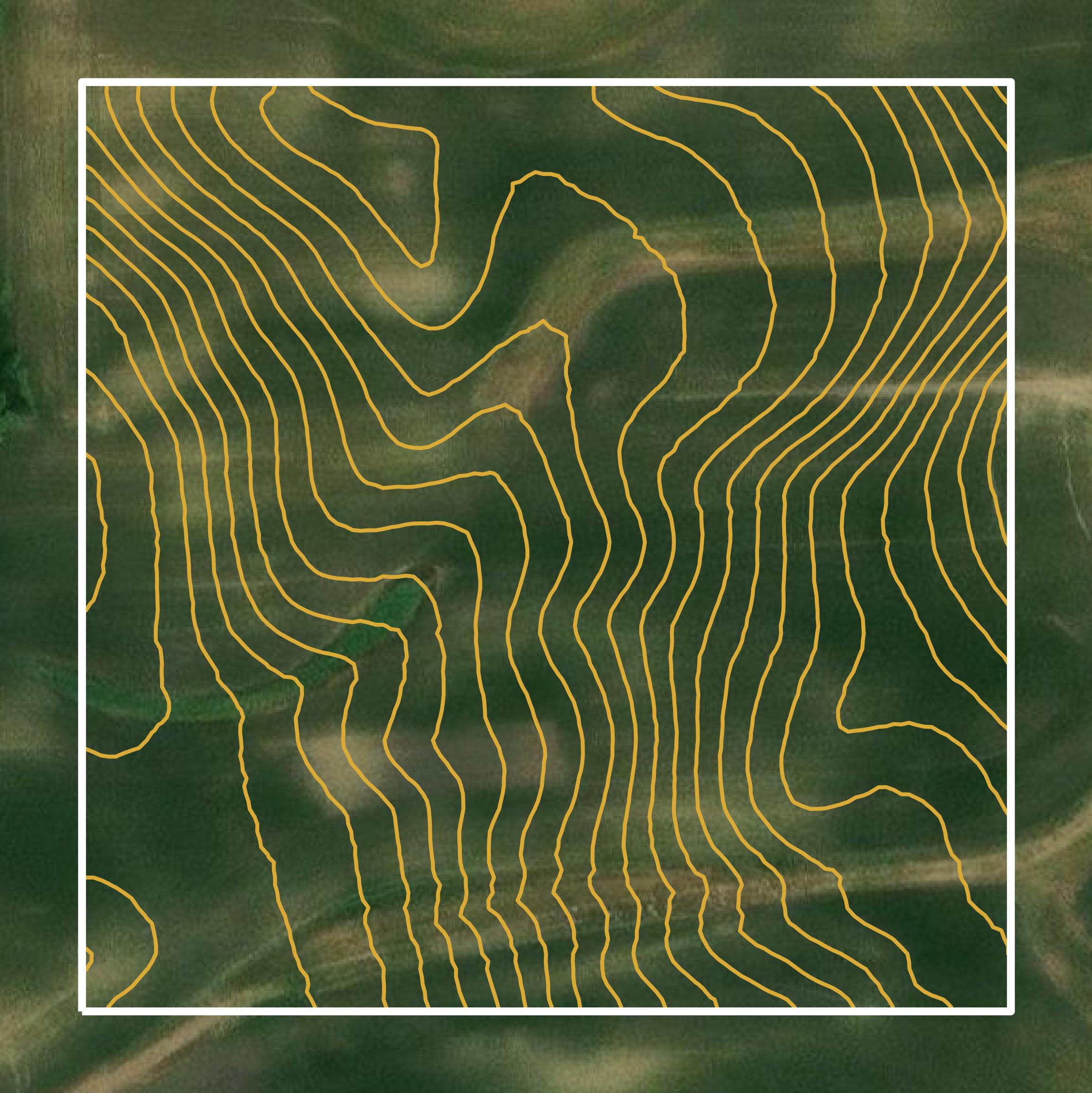 This image shows a contour map in Scott County created using GIS data in Equator.