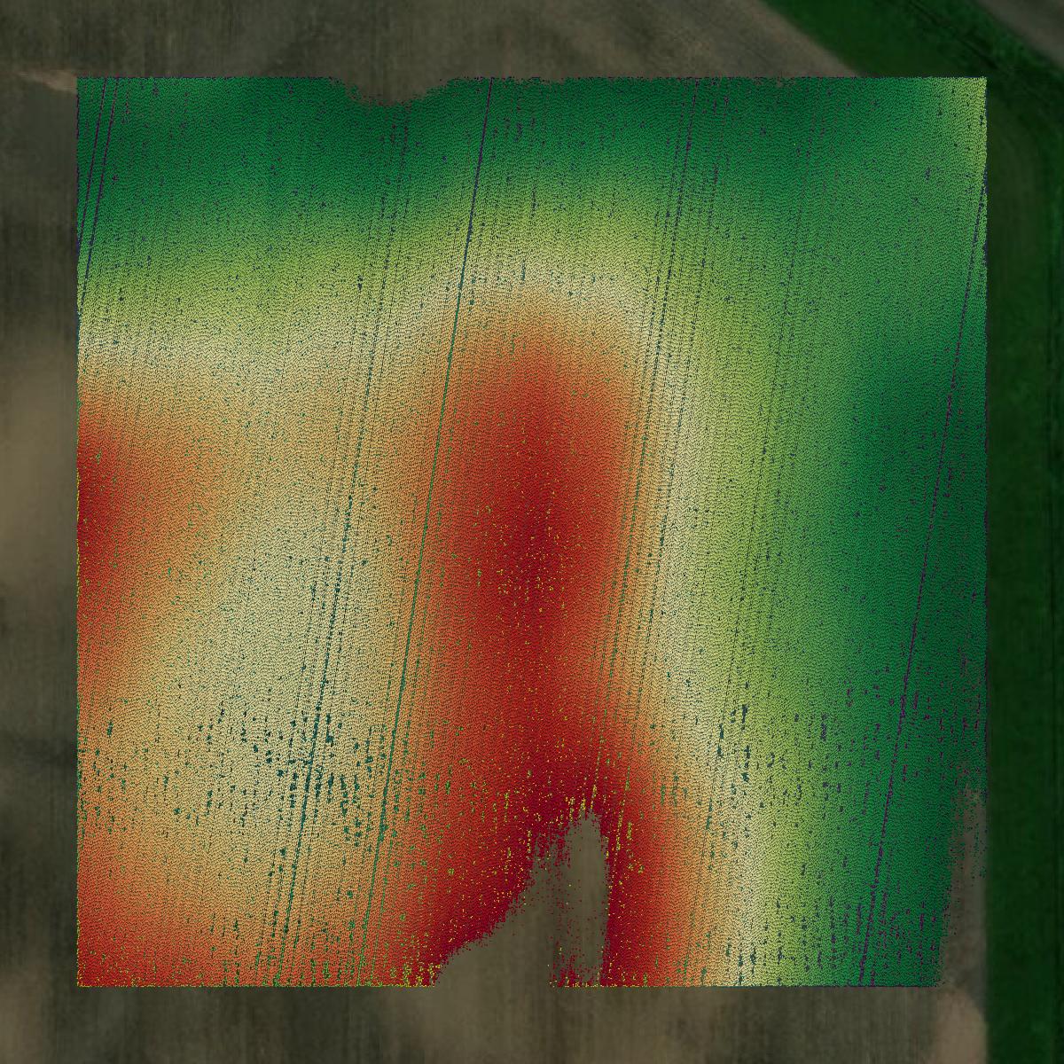 This image shows a LiDAR point cloud in Scott County created using GIS data in Equator.