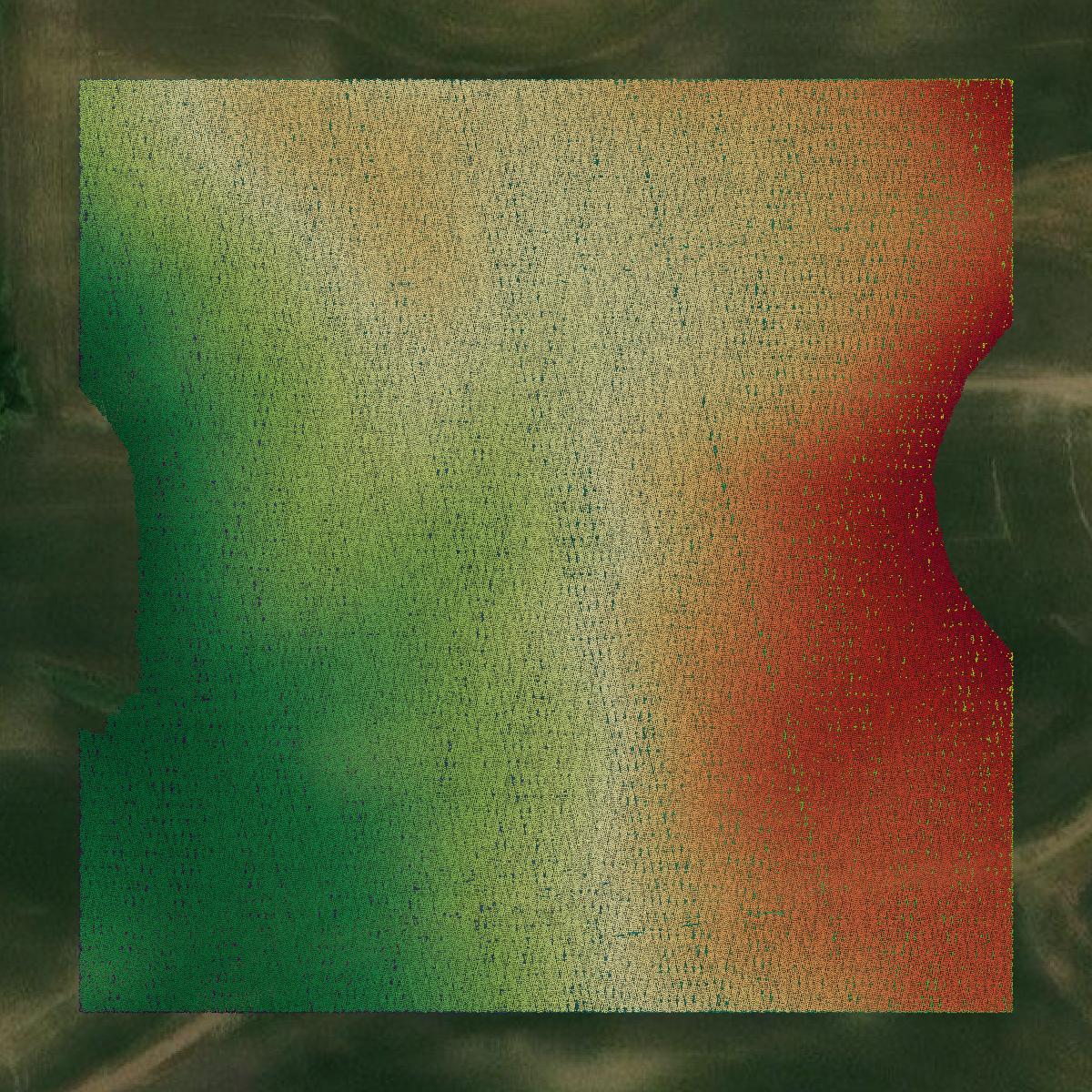 This image shows a LiDAR point cloud in Scott County created using GIS data in Equator.