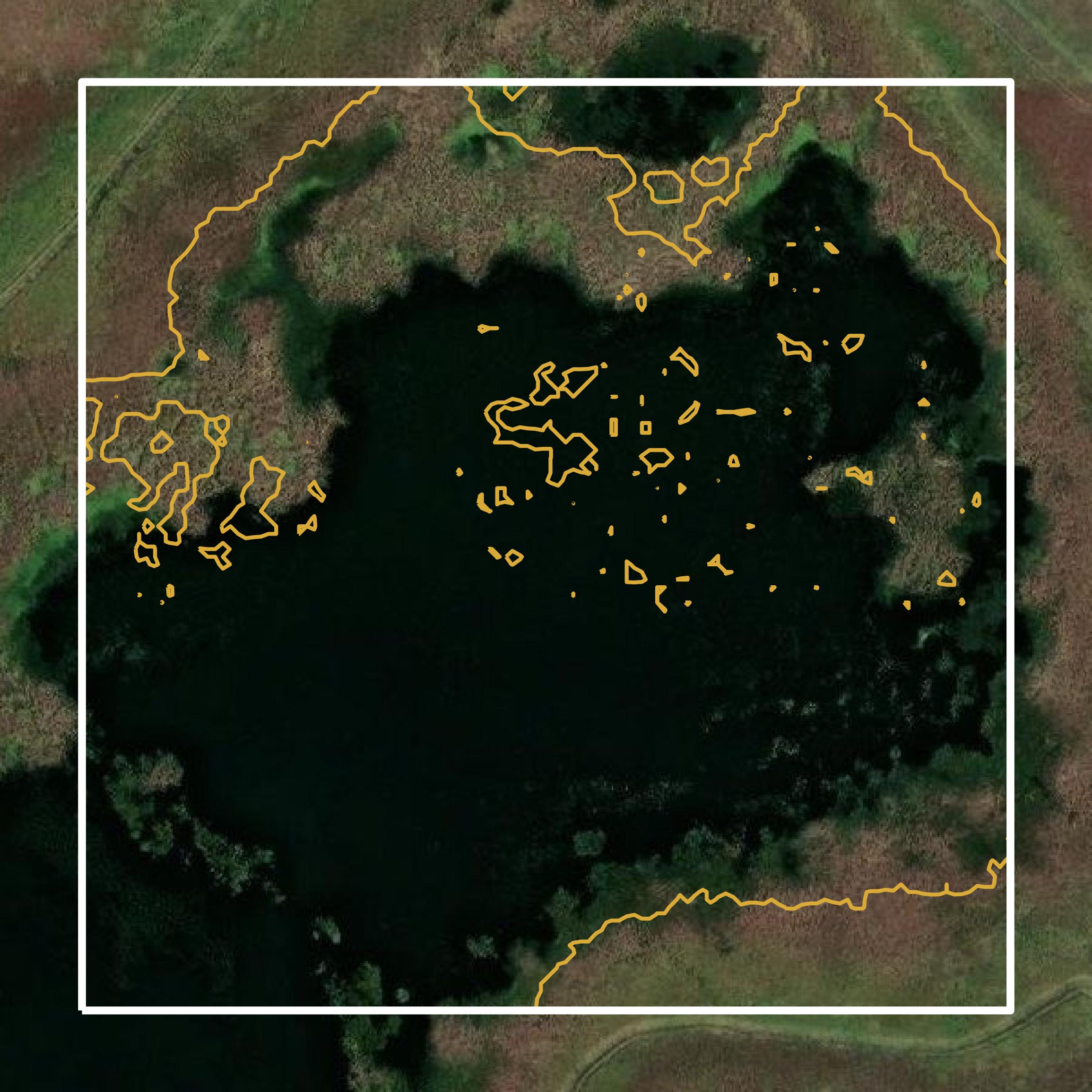 This image shows a contour map in Sibley County created using GIS data in Equator.