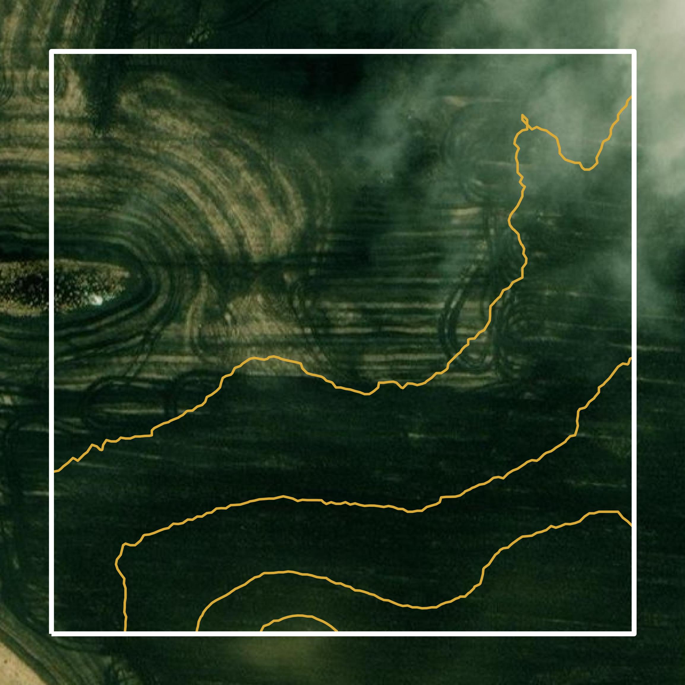 This image shows a contour map in Sibley County created using GIS data in Equator.